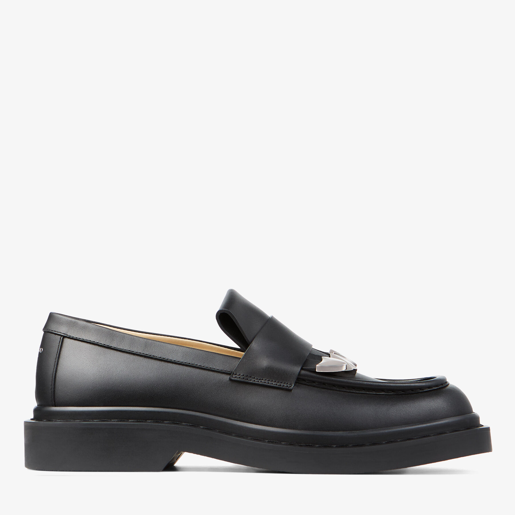 Buff Tassel Loafer Black Box Calf Leather Loafers JIMMY CHOO