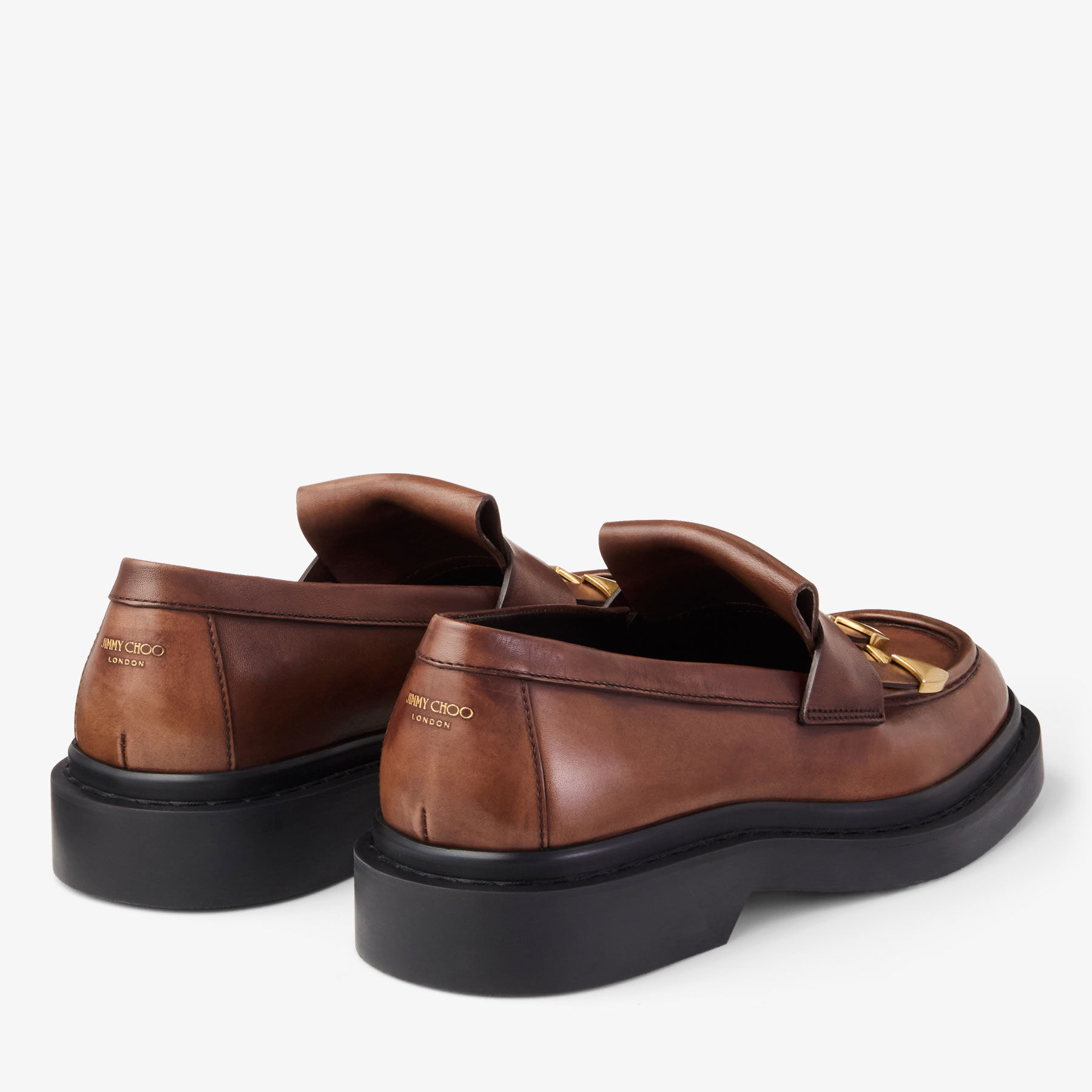 Buff Tassel Loafer | Mocha Burnished Leather Loafers with 