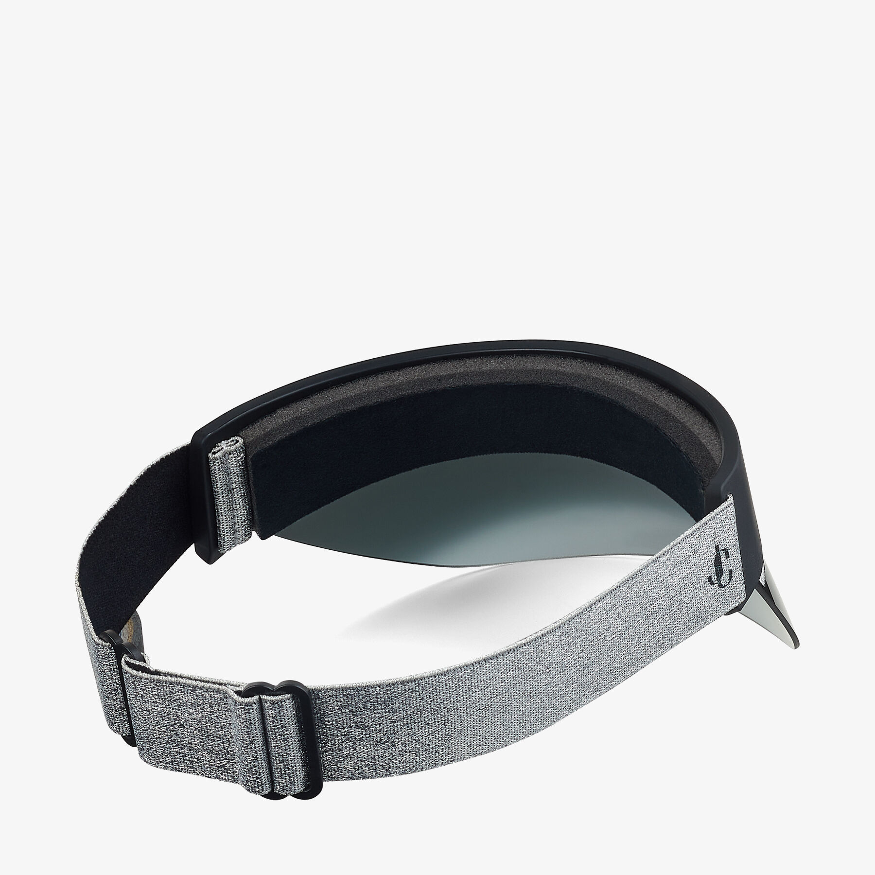 Black Rubber and Silver Glitter Visor | CALIX | Spring 2022