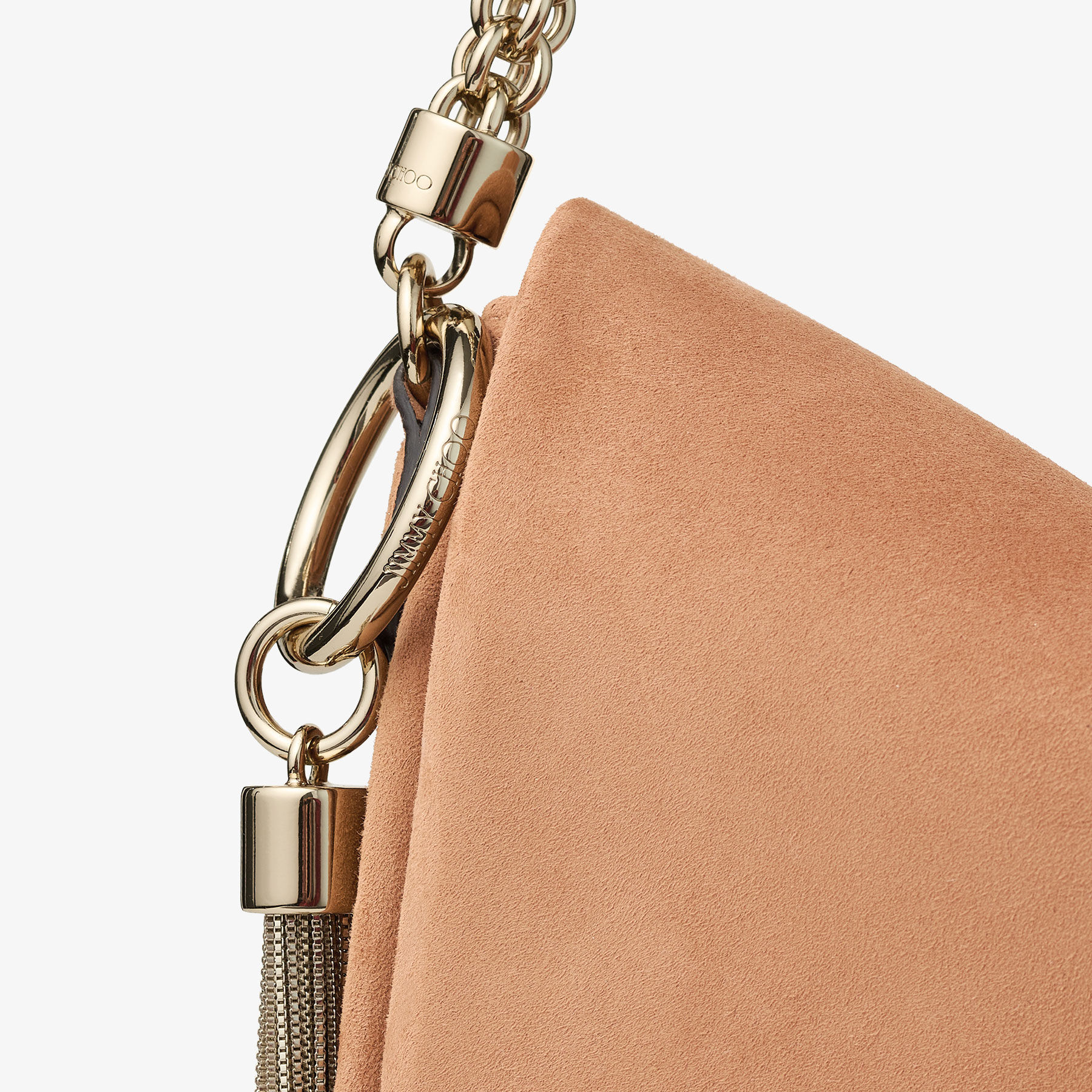 Callie Flap | Toffee Suede Shoulder Bag | JIMMY CHOO