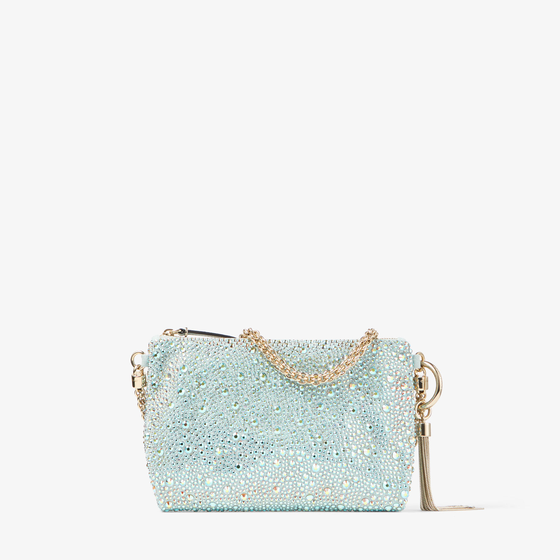 Callie Mini | Green Suede Crystal Mini Bag | JIMMY CHOO
