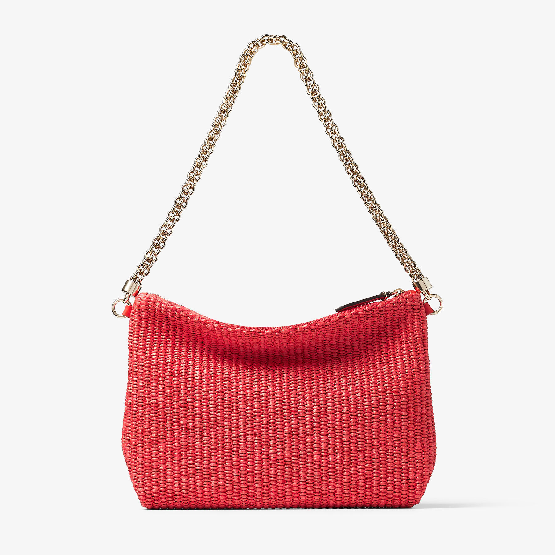 華やぎ【JIMMY CHOO】Callie ラフィア風ショルダーバッグ Callie Shoulder | Paprika Raffia Shoulder Bag | JIMMY CHOO