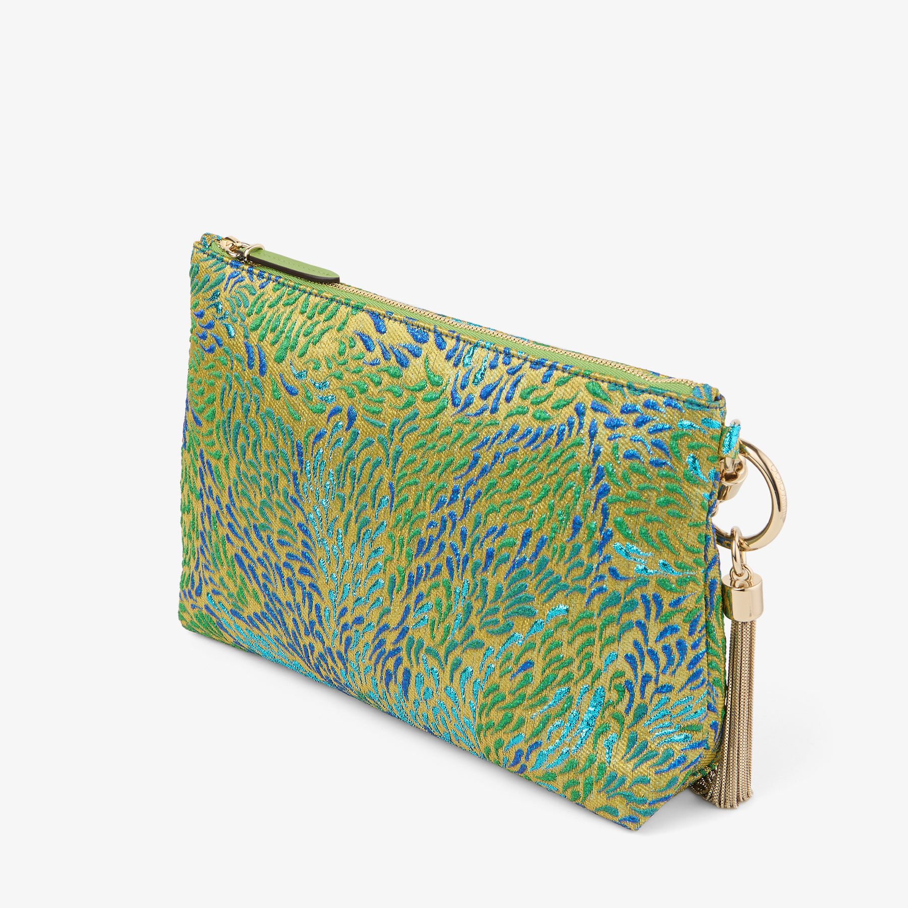 Callie | Green Mix Brocade Fabric Clutch Bag | JIMMY CHOO