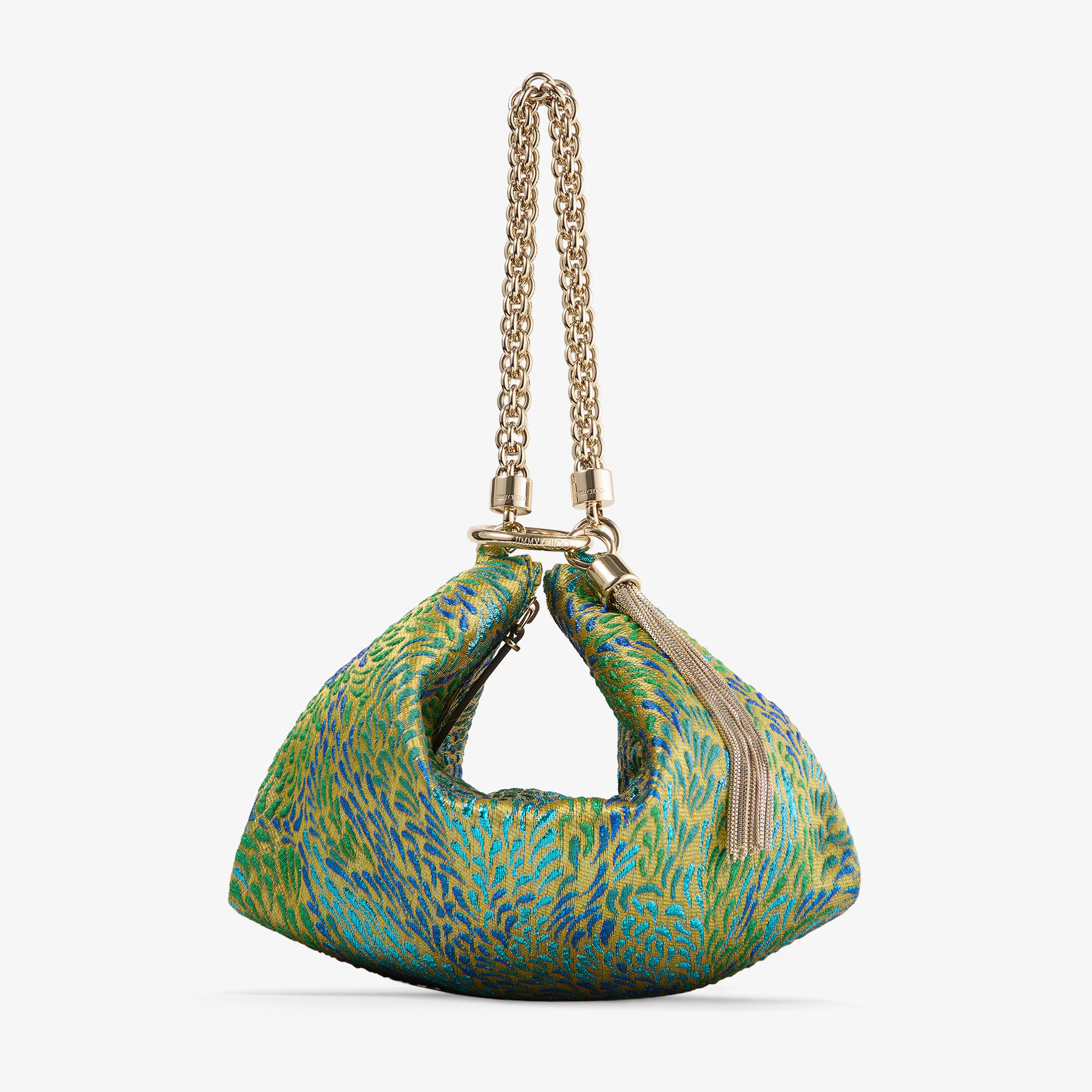 【新品未使用】JIMMY CHOO／CALLIE グリーン Callie Small brocade tote bag in green - Jimmy Choo | Mytheresa