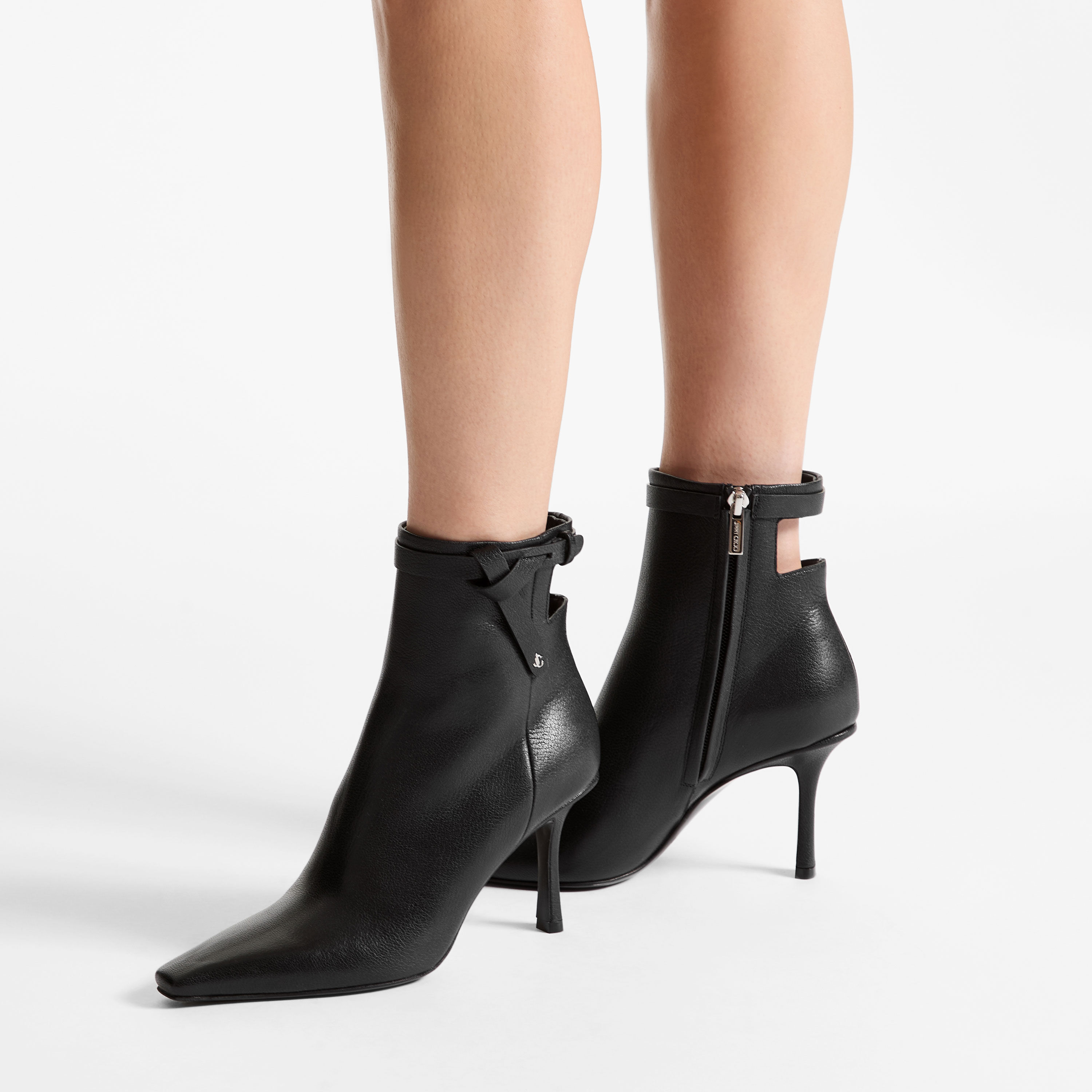 Camie Ankle Boot 85 Schwarze Stiefeletten aus glänzendem