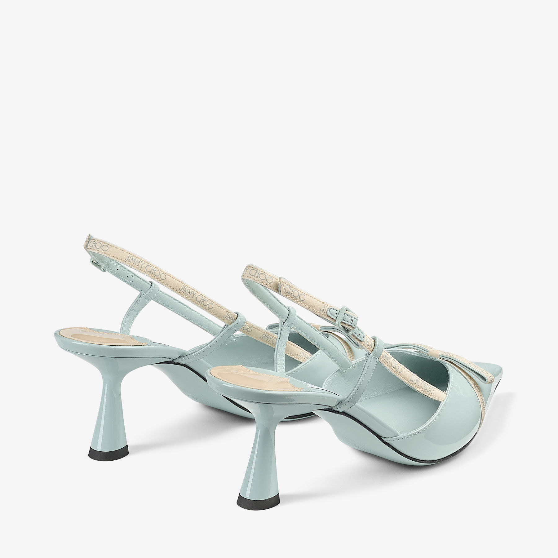 サンダル・ミュール Jimmy Choo CAMILA 65 (CAMILA65JGW BLACKBUTTERMILKBLACK) カミラ 65 |ブラック パテント スリングバック パンプス