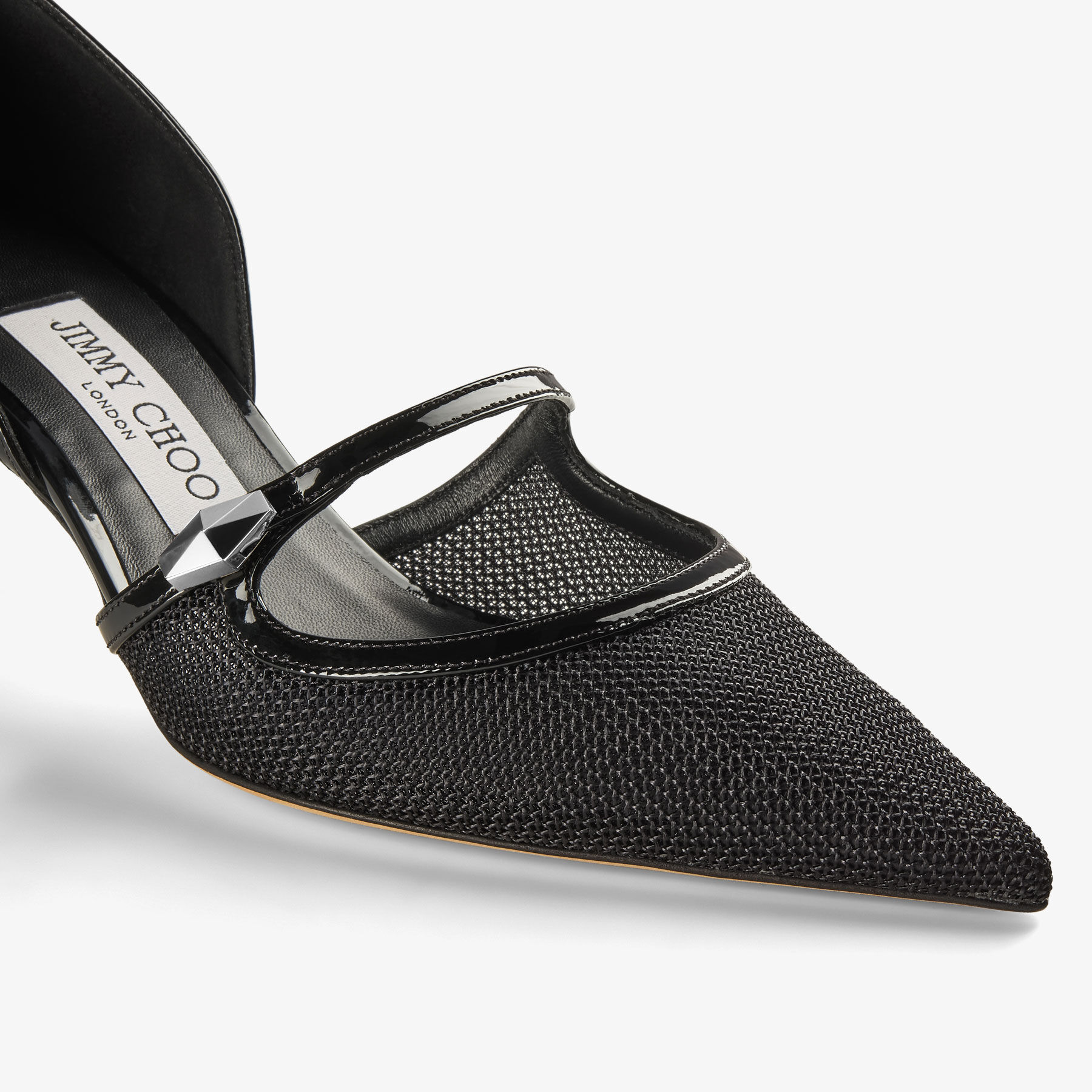 Carolyn 60 | Black Mesh & Patent Leather Pumps | JIMMY CHOO NZ