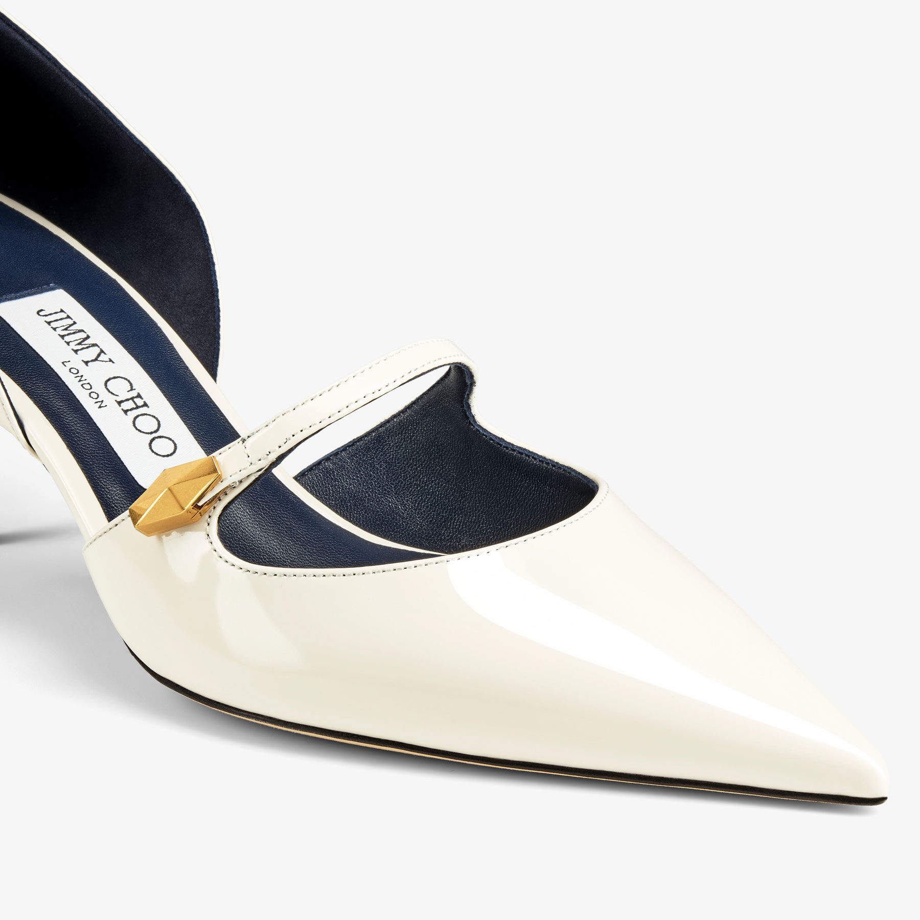 Carolyn 60 | Latte & Navy Brushed Leather Pumps | JIMMY CHOO