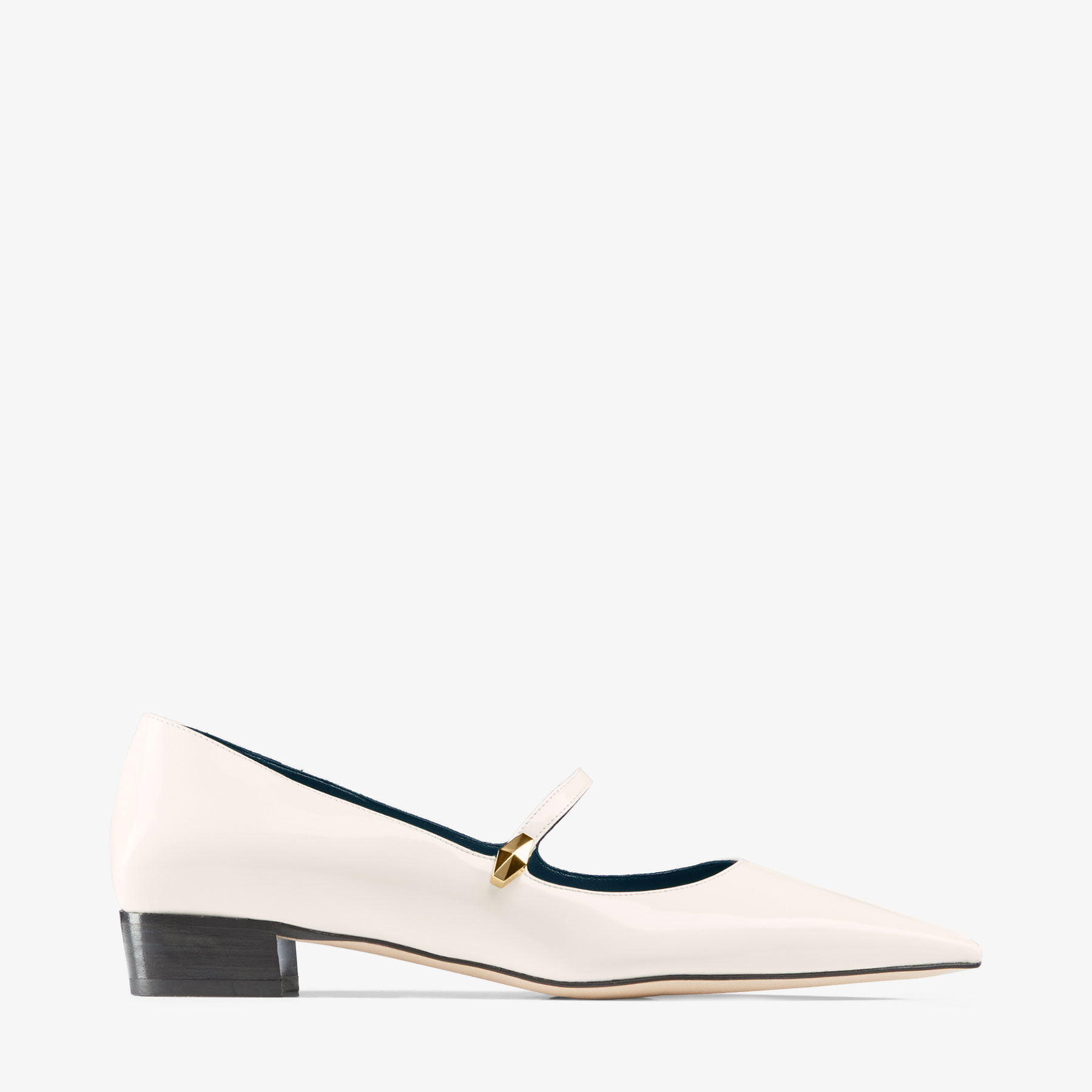 Carolyn | Latte & Navy Brushed Leather Flats | JIMMY CHOO