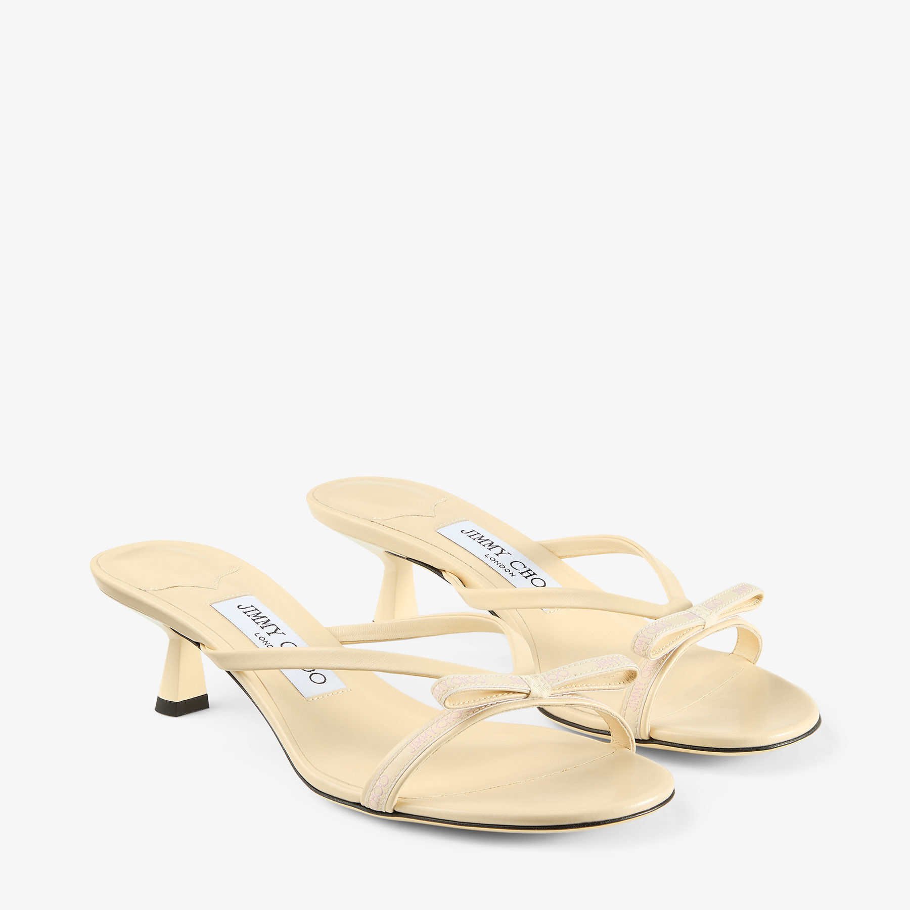 Ciela Mule 45 |Buttermilk Leather Ribbon Mule Sandal | JIMMY
