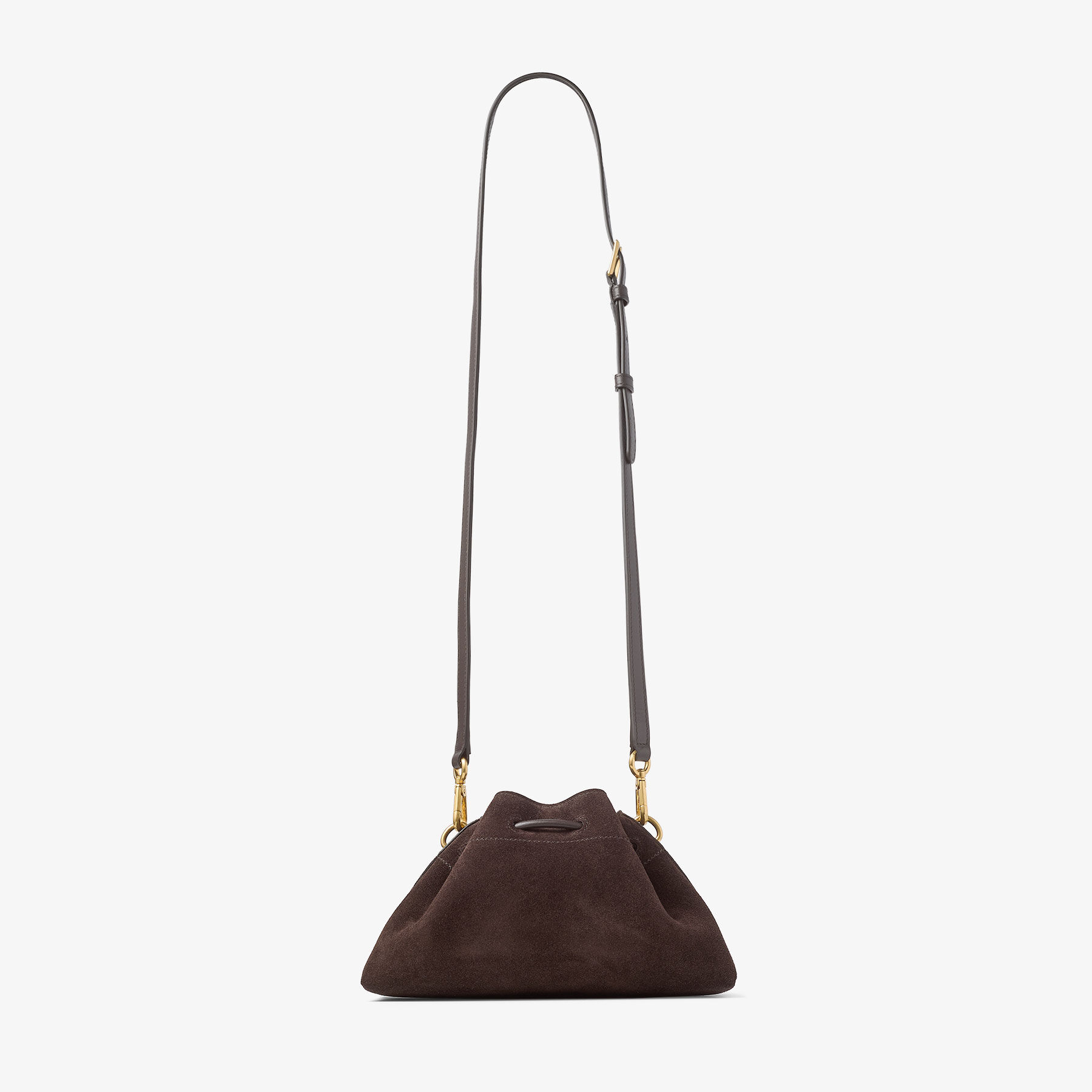Cinch Small | Sac seau en daim café | JIMMY CHOO