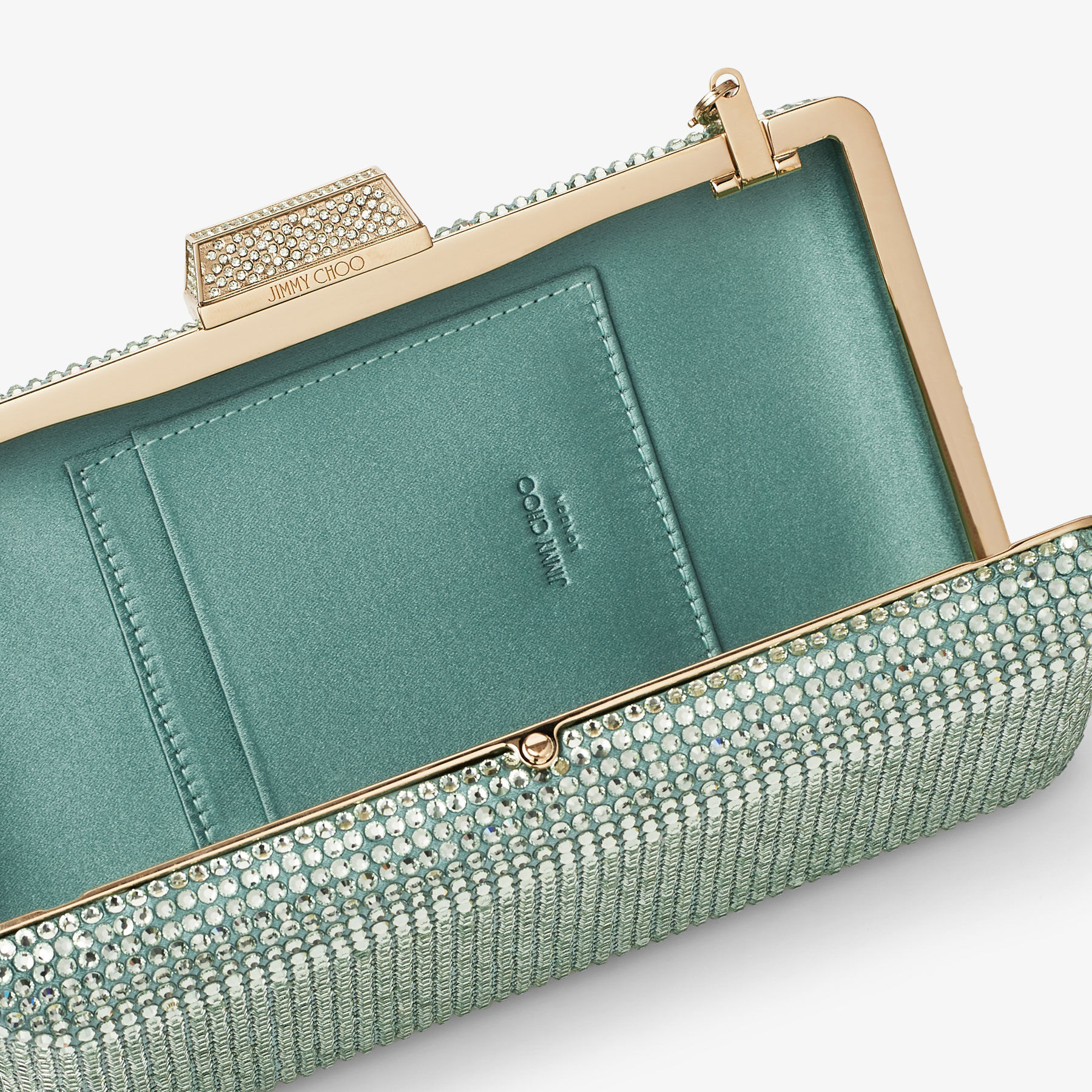 パーティーバッグ JIMMY CHOO CLEMMIE CRYSTAL CLUTCH BAG WITH CHAIN Clemmie | Iridescent Crystal Clutch Bag | New Collection
