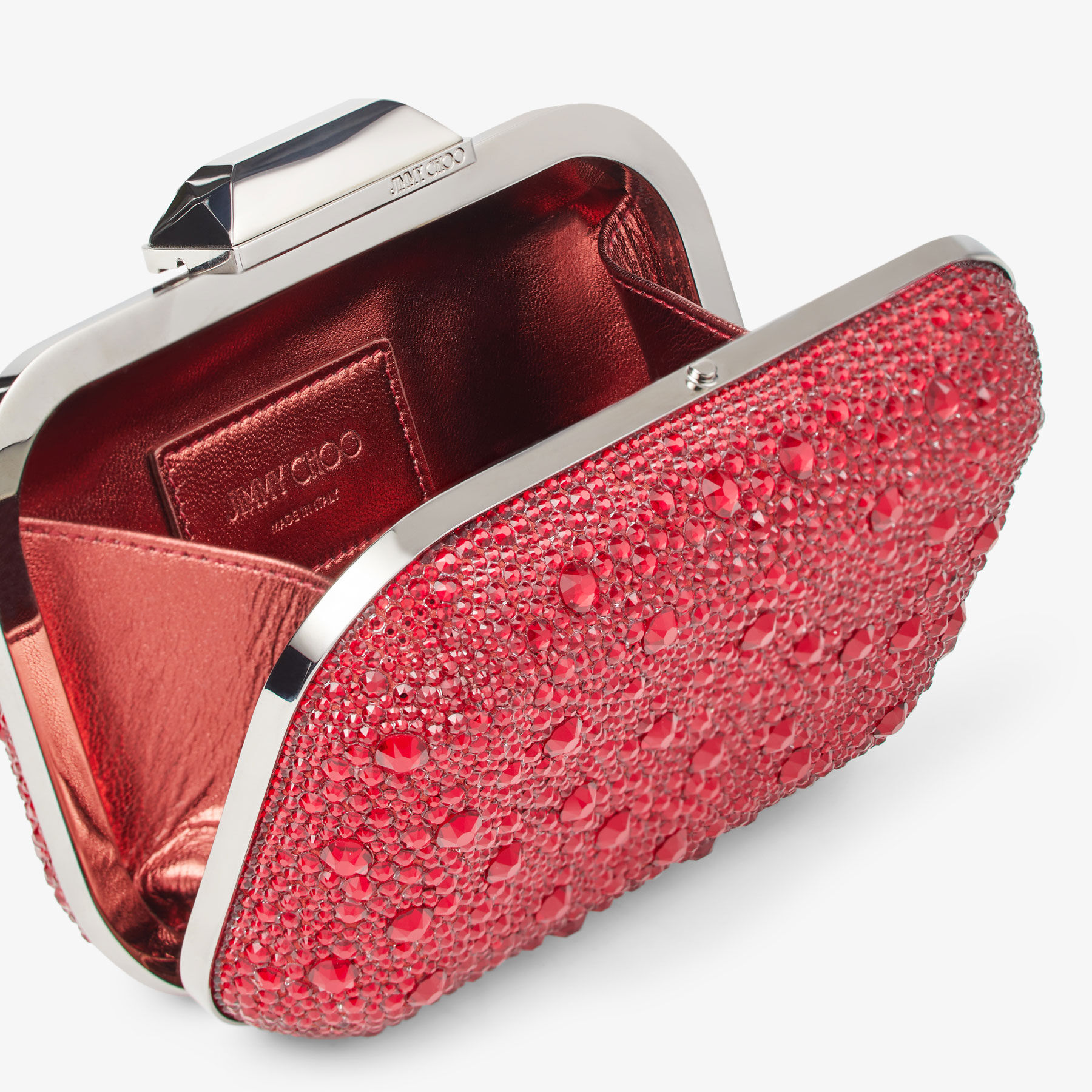 【23SS NEW】Jimmy Choo/ Cloud クリスタル クラッチバッグ /Red 23SS NEW】Jimmy Choo/ Cloud クリスタル クラッチバッグ /Red