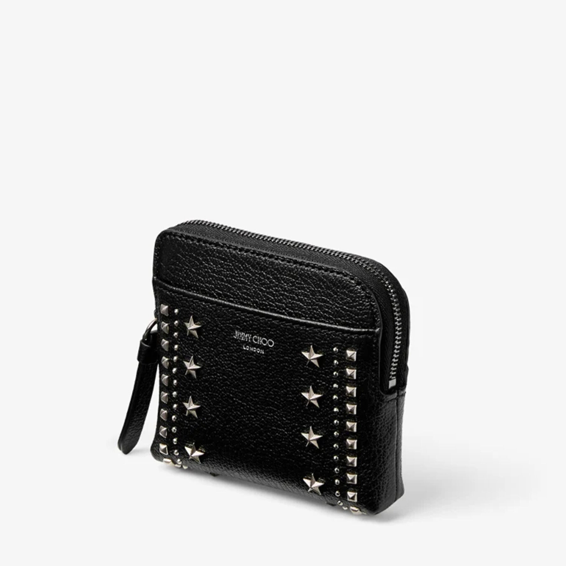 JIMMY CHOO カードケース（91012342） Compact Zip Cardcase M | Black Soft Grained Calfskin Compact Zip