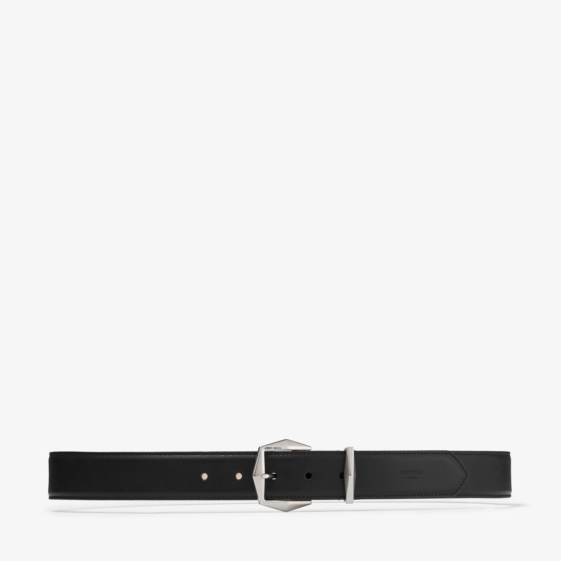 Jimmy Choo Diamond Clasp Leather Belt, Black Diamond Buckle Belt M | Black Leather Belt | JIMMY CHOO main image 2