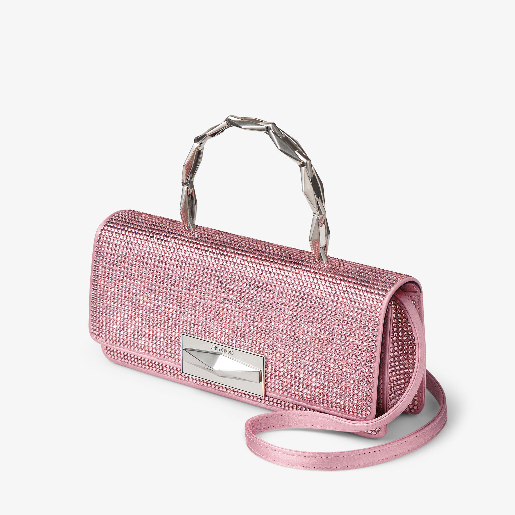 JIMMY CHOO Diamond Chain Top Handle トップハンドルバッグ Diamond Chain Top Handle | Rose Crystal Top Handle Bag