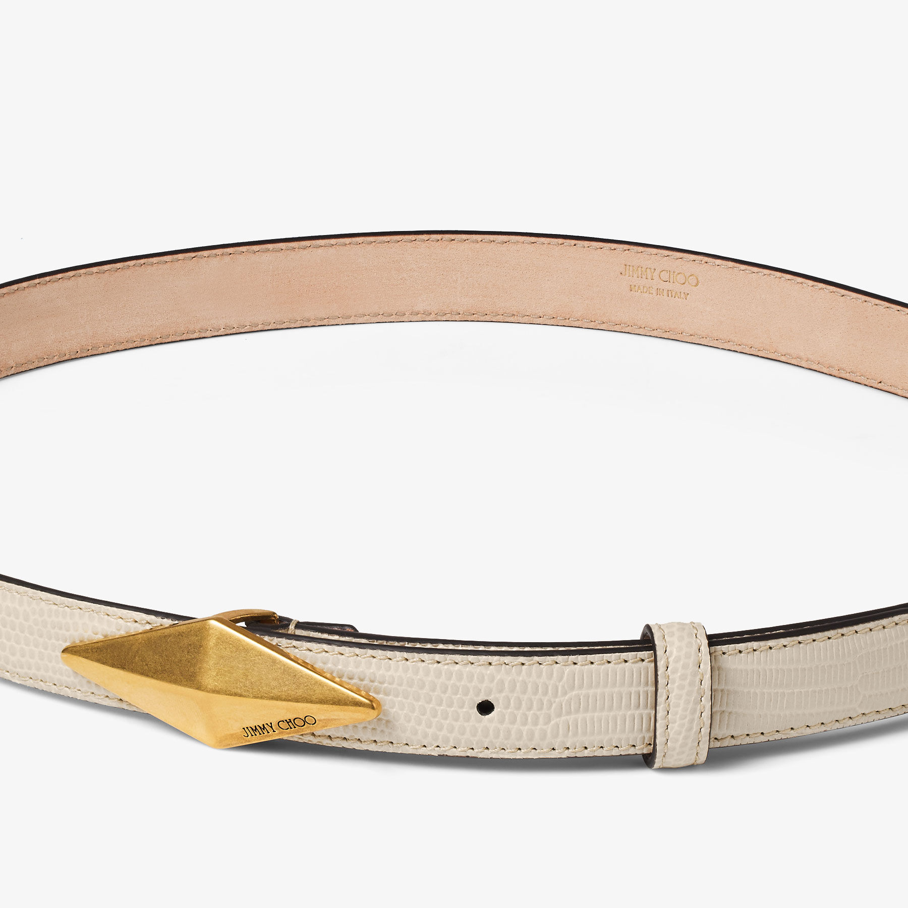 ベルト JIMMY CHOO Diamond Clasp Belt Sunbleached Yellow Lizard Diamond Clasp Belt | Yellow Lizard Print Belt | JIMMY CHOO