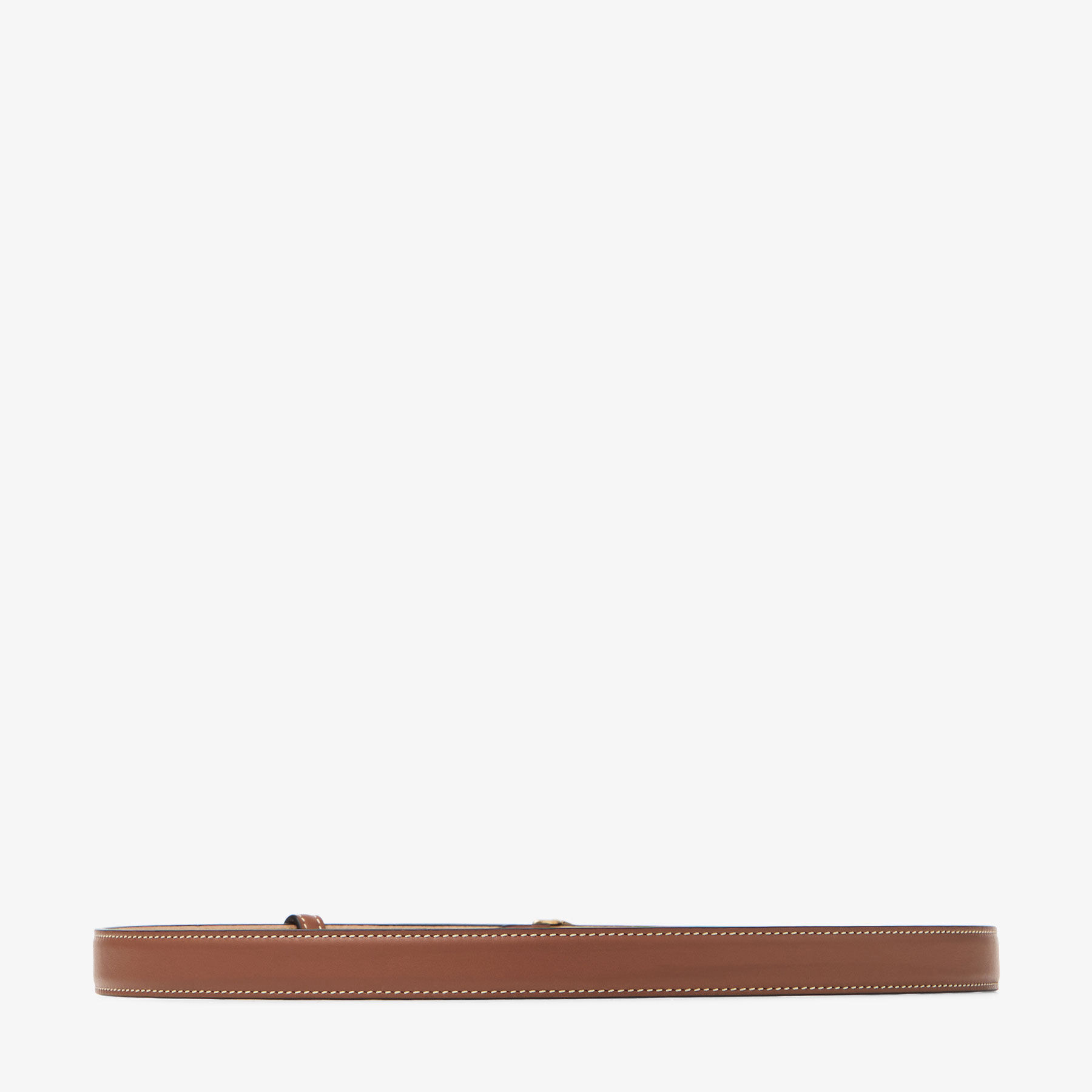Diamond Clasp Belt | Tan Calf Leather Stitched Belt | JIMMY CHOO