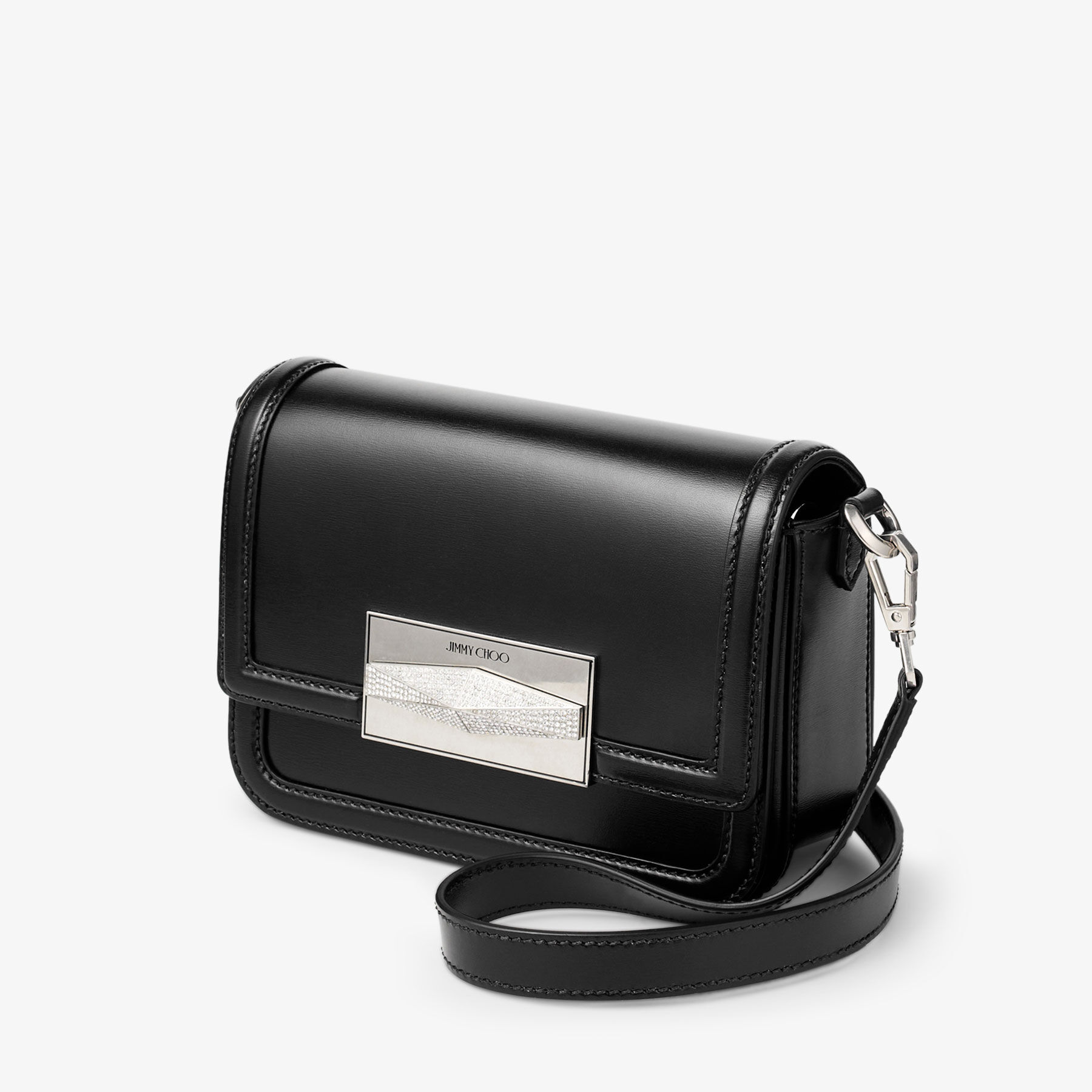 Jimmy Choo Diamond クロスボディバッグ ブラック/シルバー ダイヤモンド ホーボー M-M |ブラック ヴィンテージメタリック
