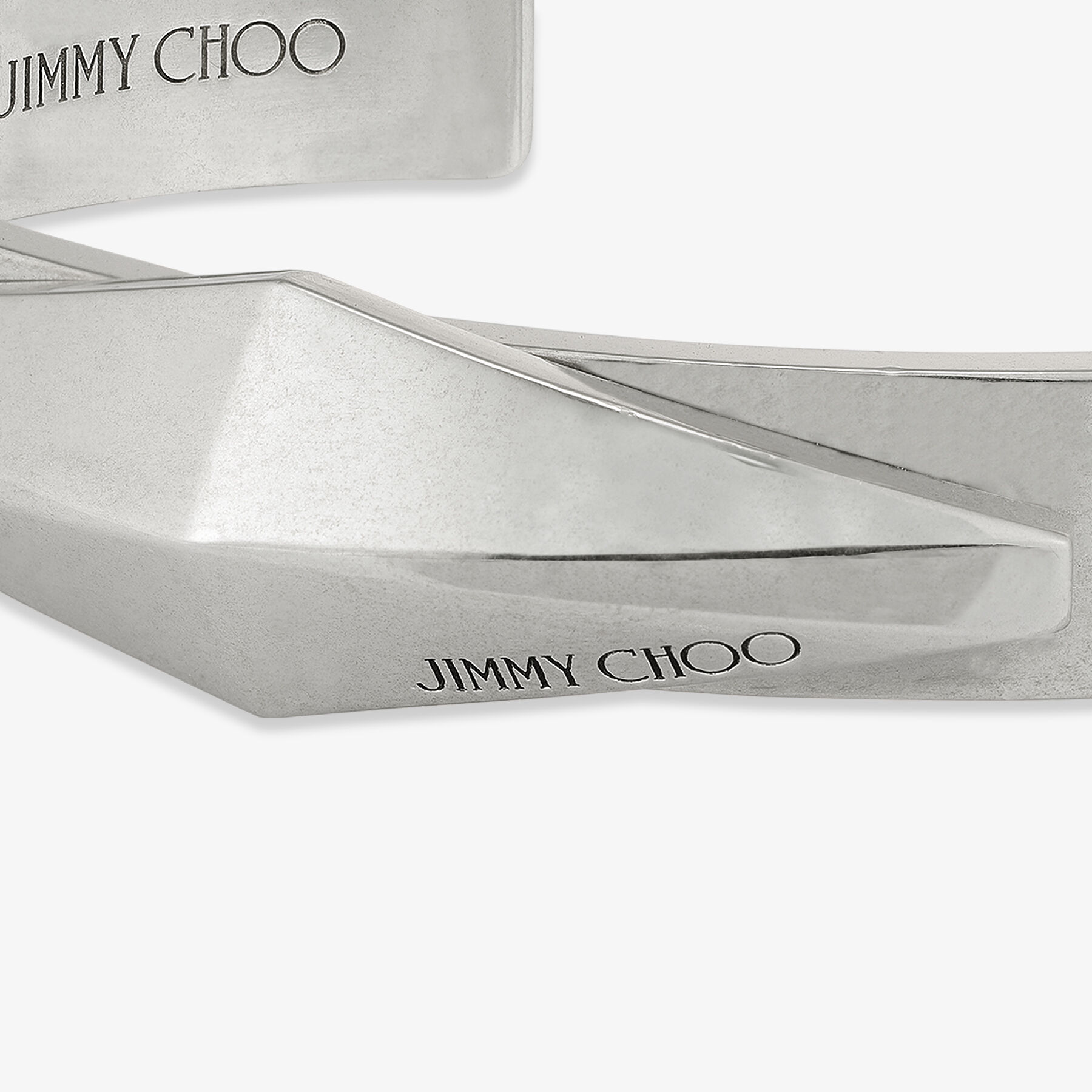 Diamond Cuff M | Antique Silver Metal Diamond Cuff | JIMMY CHOO