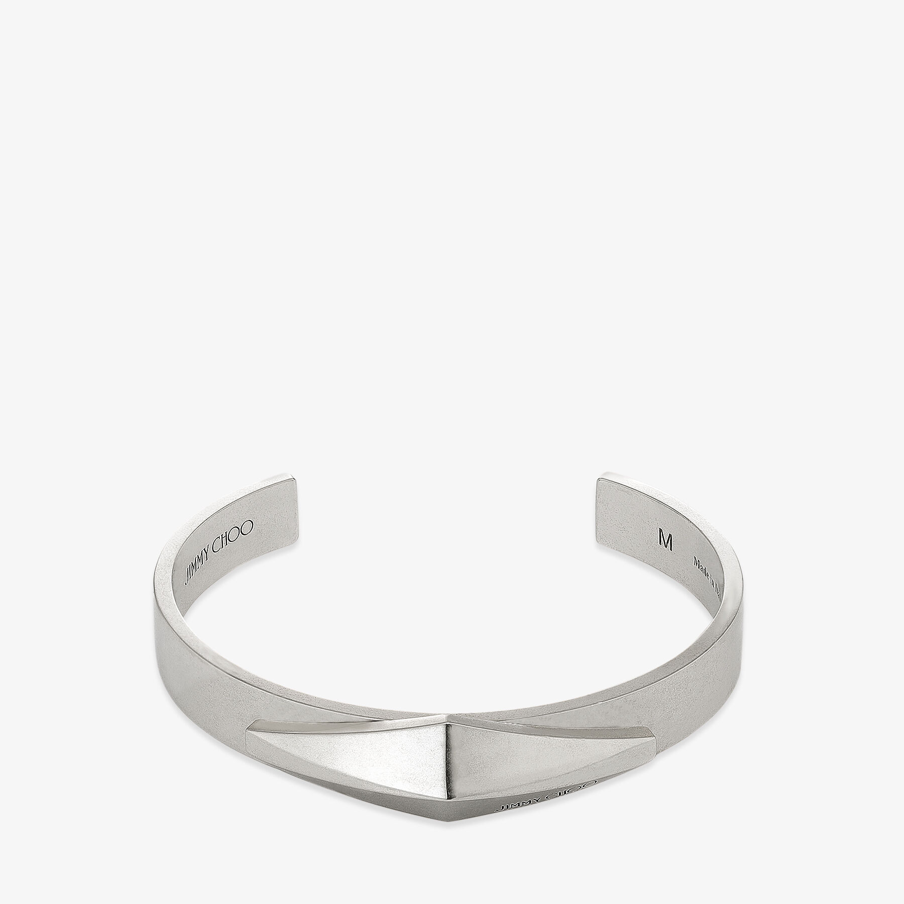 Diamond Cuff M | Antique Silver Metal Diamond Cuff | JIMMY CHOO