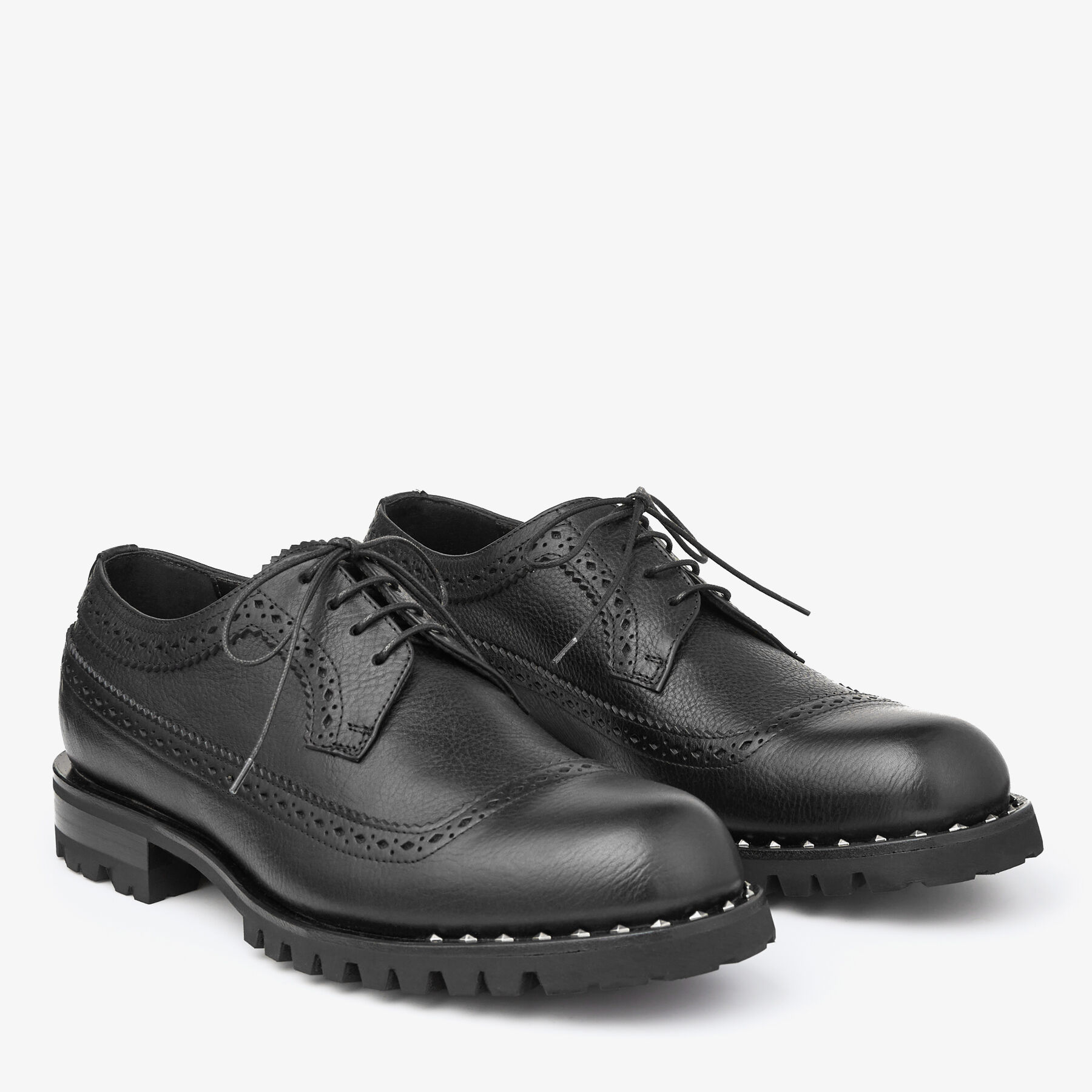 Diamond Derby | Black and Gunmetal Calf Leather Lace-Up