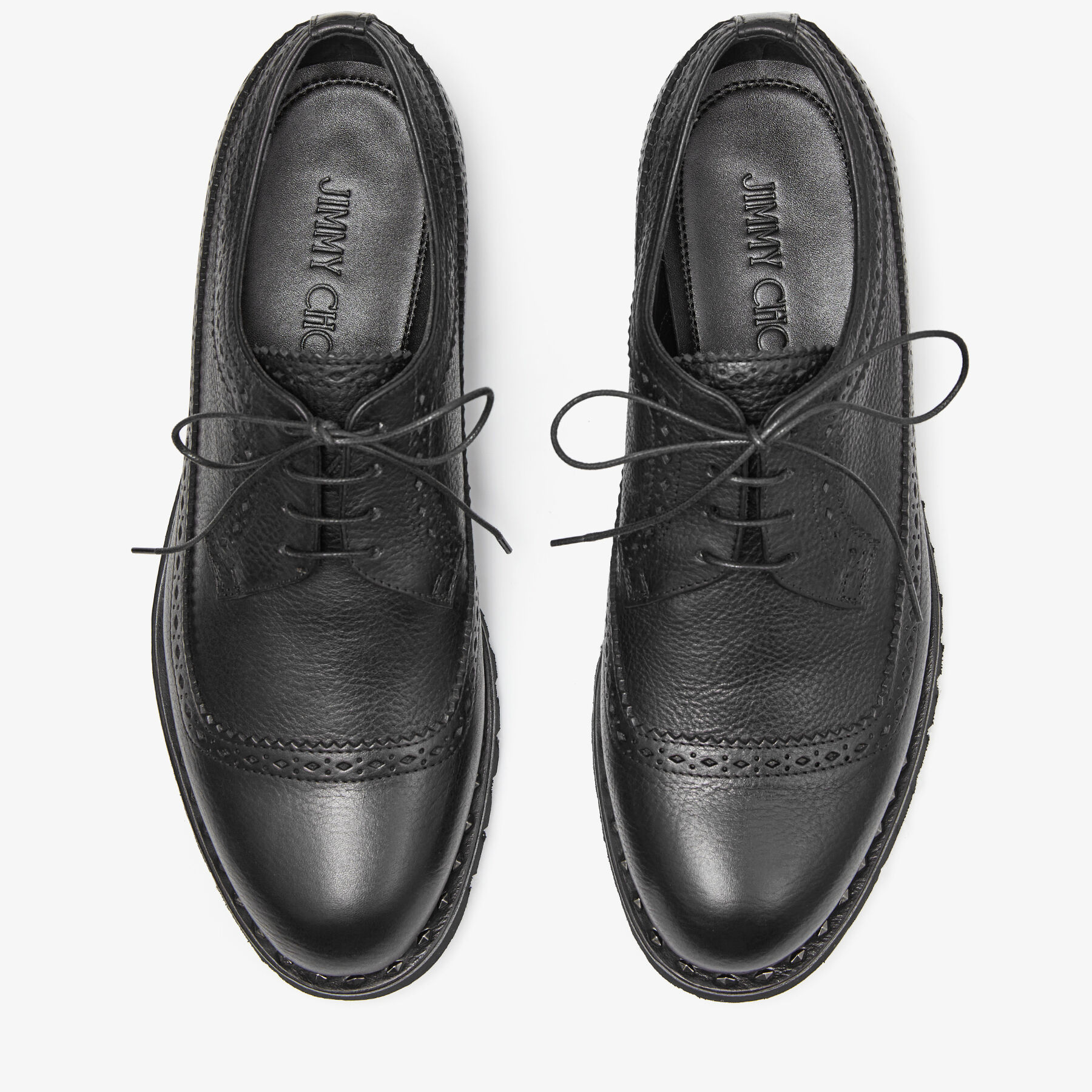 Diamond Derby | Black and Gunmetal Calf Leather Lace-Up