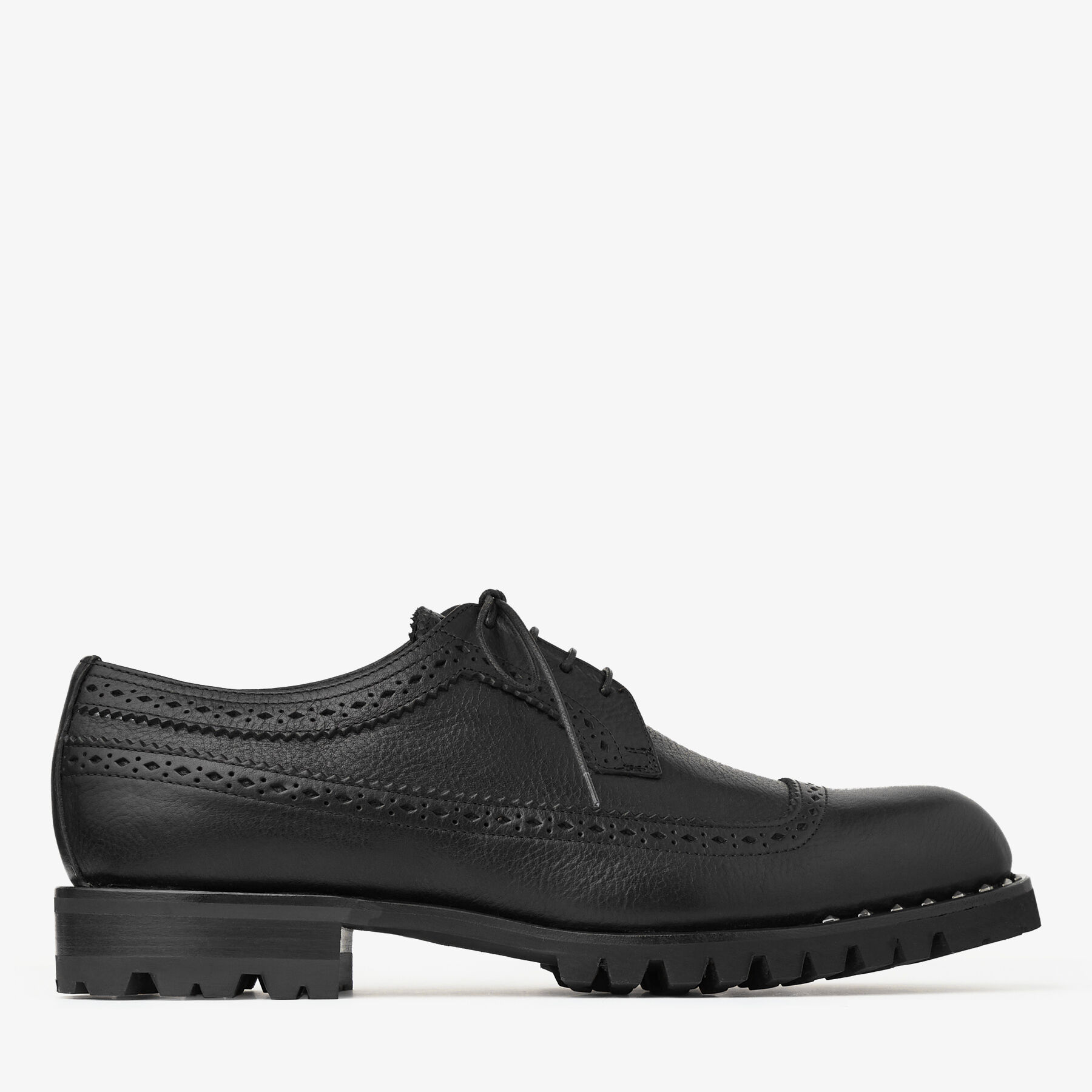 Diamond Derby | Black and Gunmetal Calf Leather Lace-Up