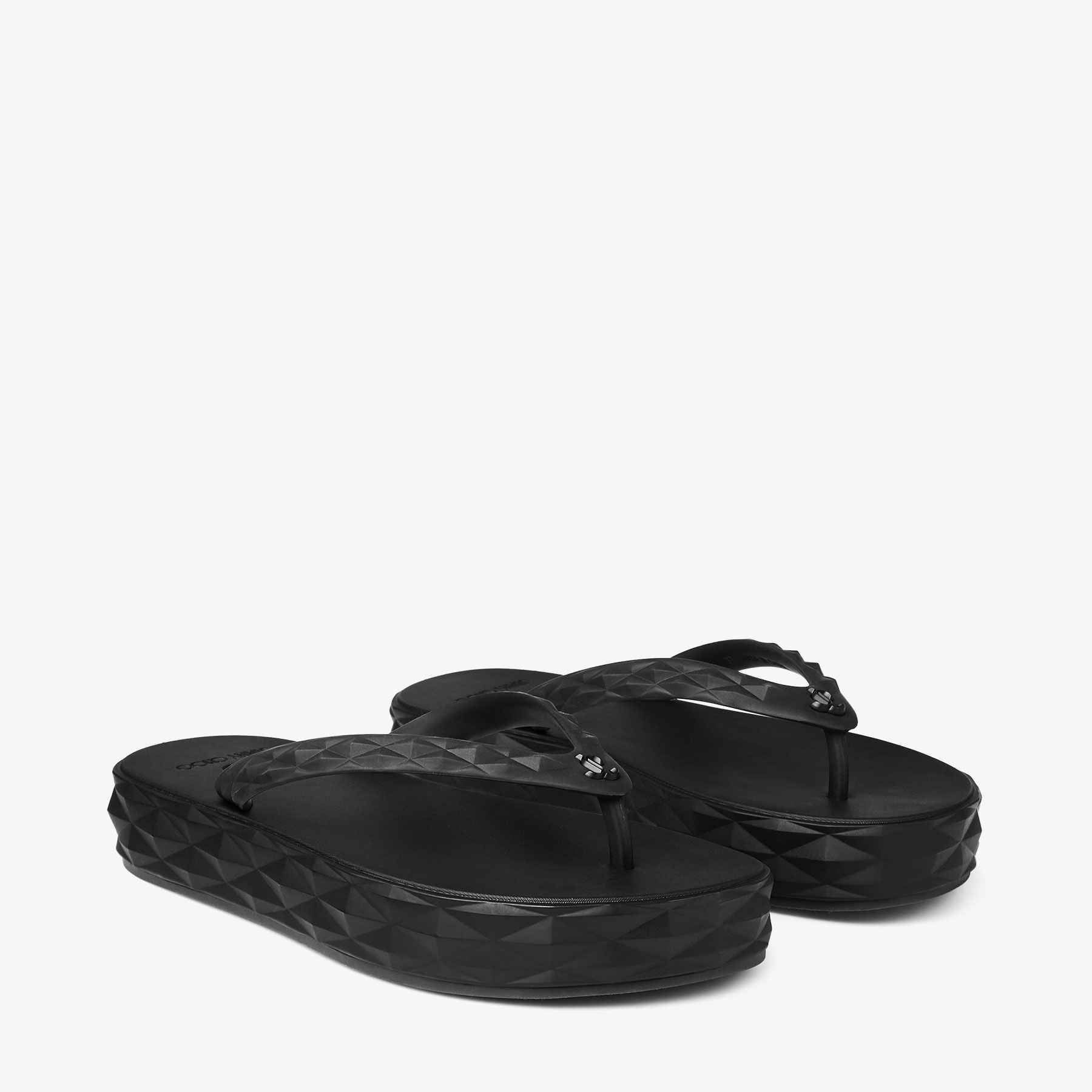 Diamond Flip Flop | Discover the Jimmy Choo Black Rubber Flip