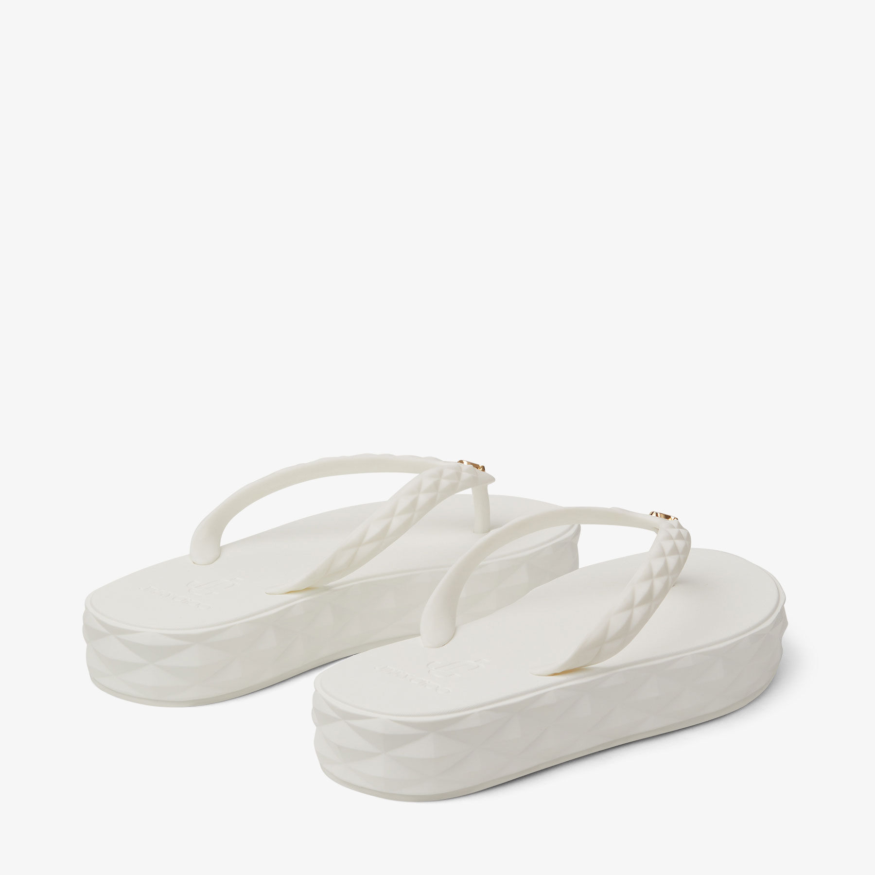 White Rubber Flip-Flops | DIAMOND FLIP FLOP | Summer 2022 collection |  JIMMY CHOO AU