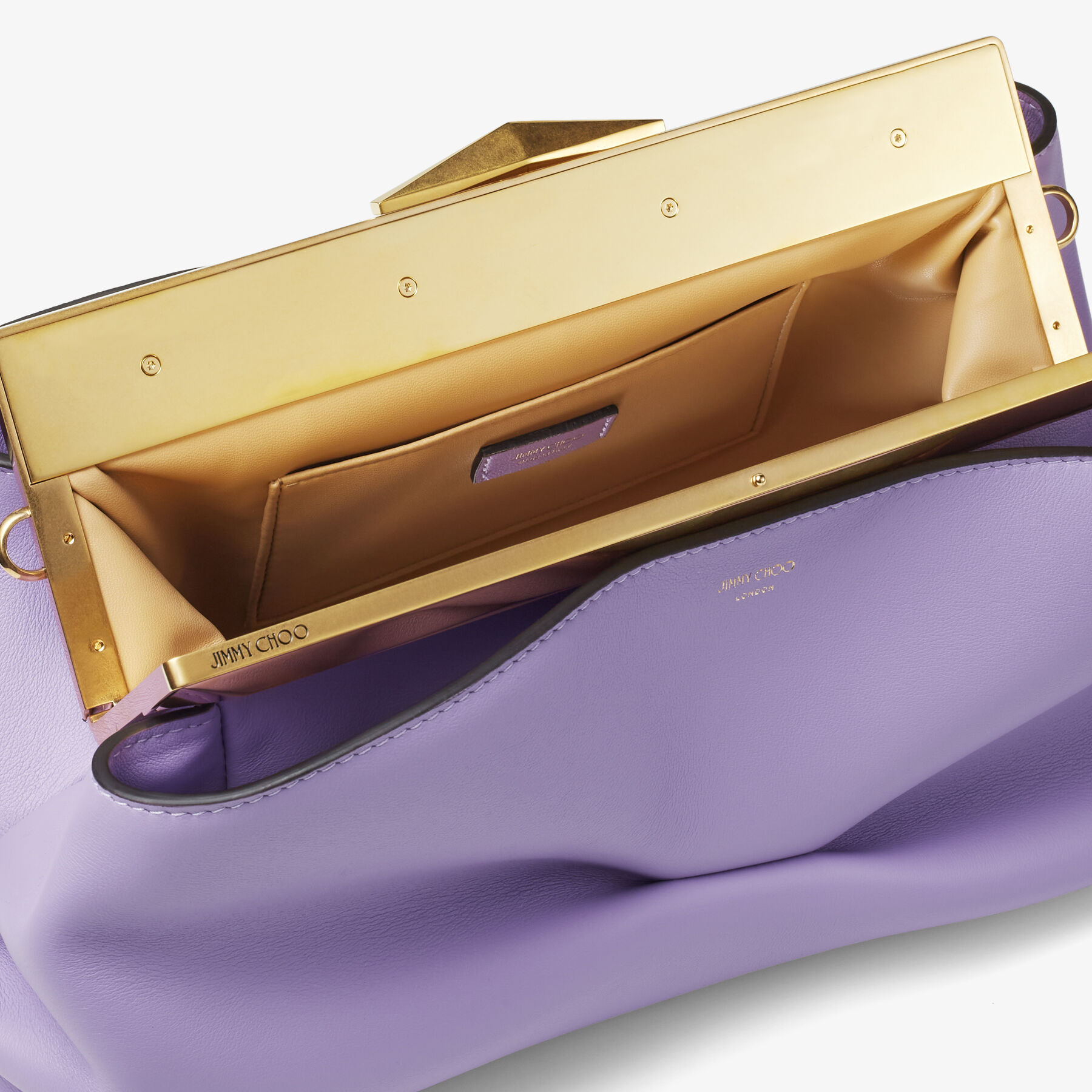 DIAMOND FRAME CLUTCH | Wisteria Soft Calf Leather Clutch Bag