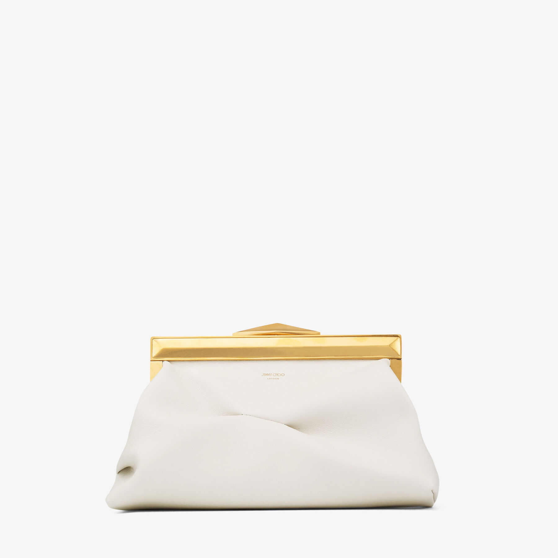 Diamond Frame Clutch/S | Latte Calf Leather Clutch | JIMMY CHOO