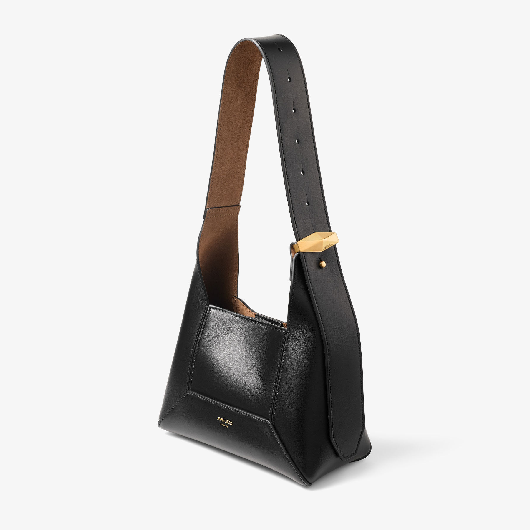 Diamond Hobo/S | Black Leather Shoulder Bag | JIMMY CHOO AU