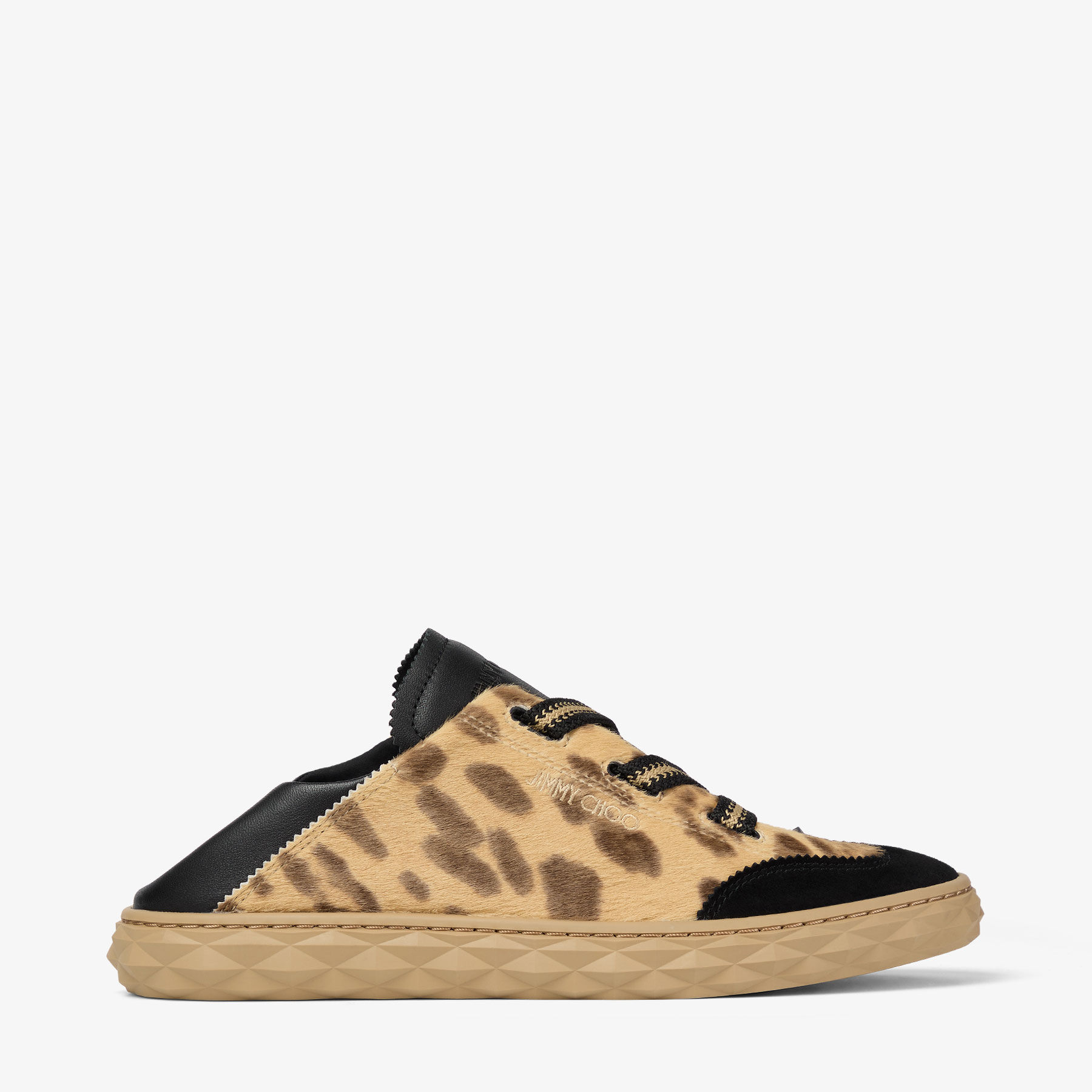 シム・シメール、【THE LITTLE CLOUDED LEOPARD】 Diamond Light Flex/F | Natural Leopard Print Pony Leather Trainers