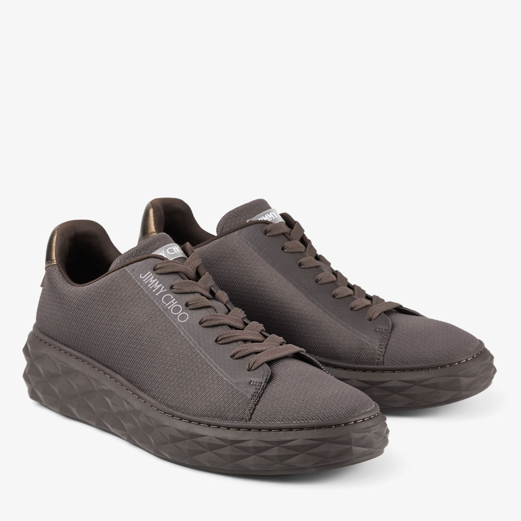 Diamond Light Maxi/M | Coffee Sustainable Knit Trainers | JIMMY CHOO