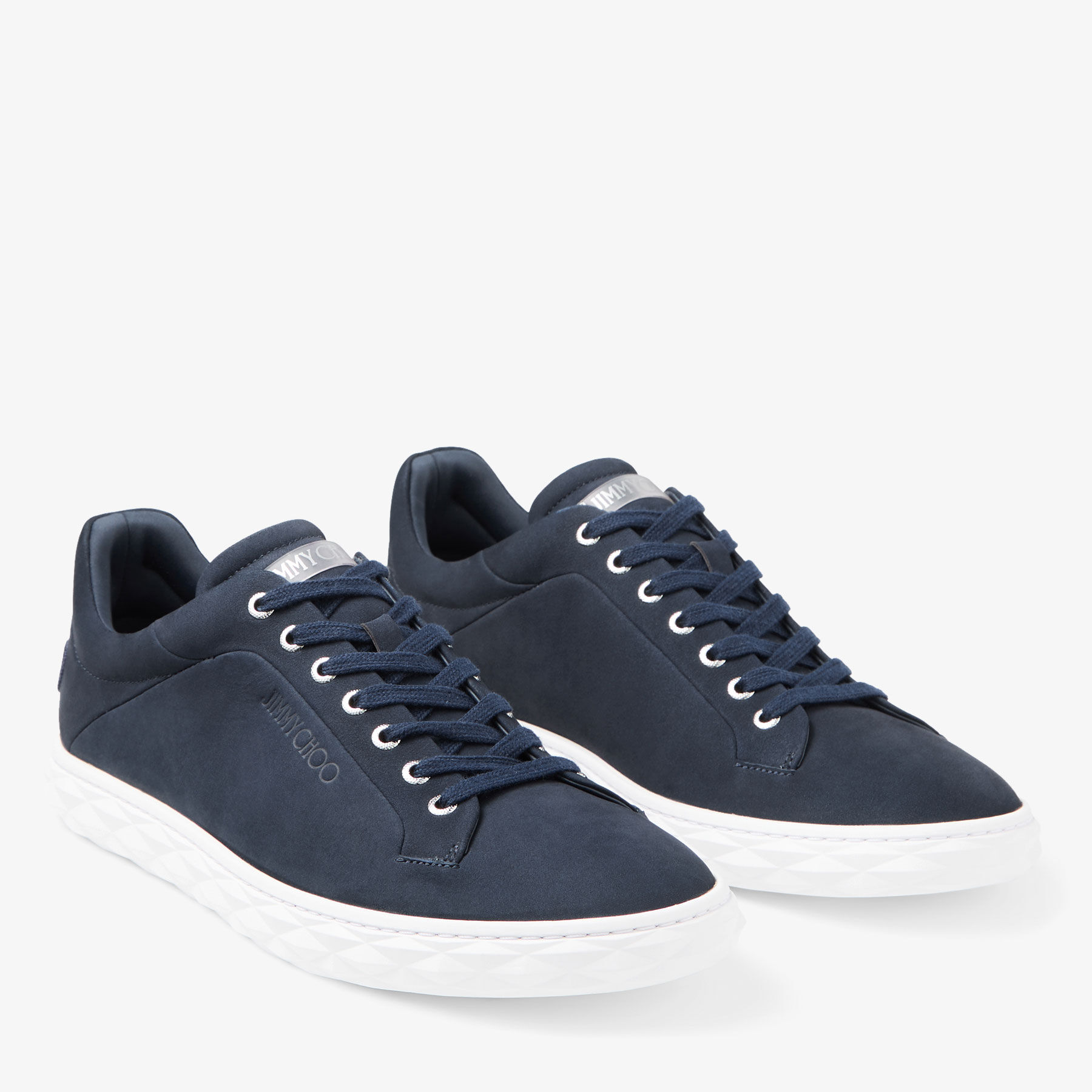 【送料&関税込】Jimmy Choo Grey Leather Diamond Light/m Snea JIMMY CHOO Diamond Light/M II Ash Leather Trainers | REVERSIBLE