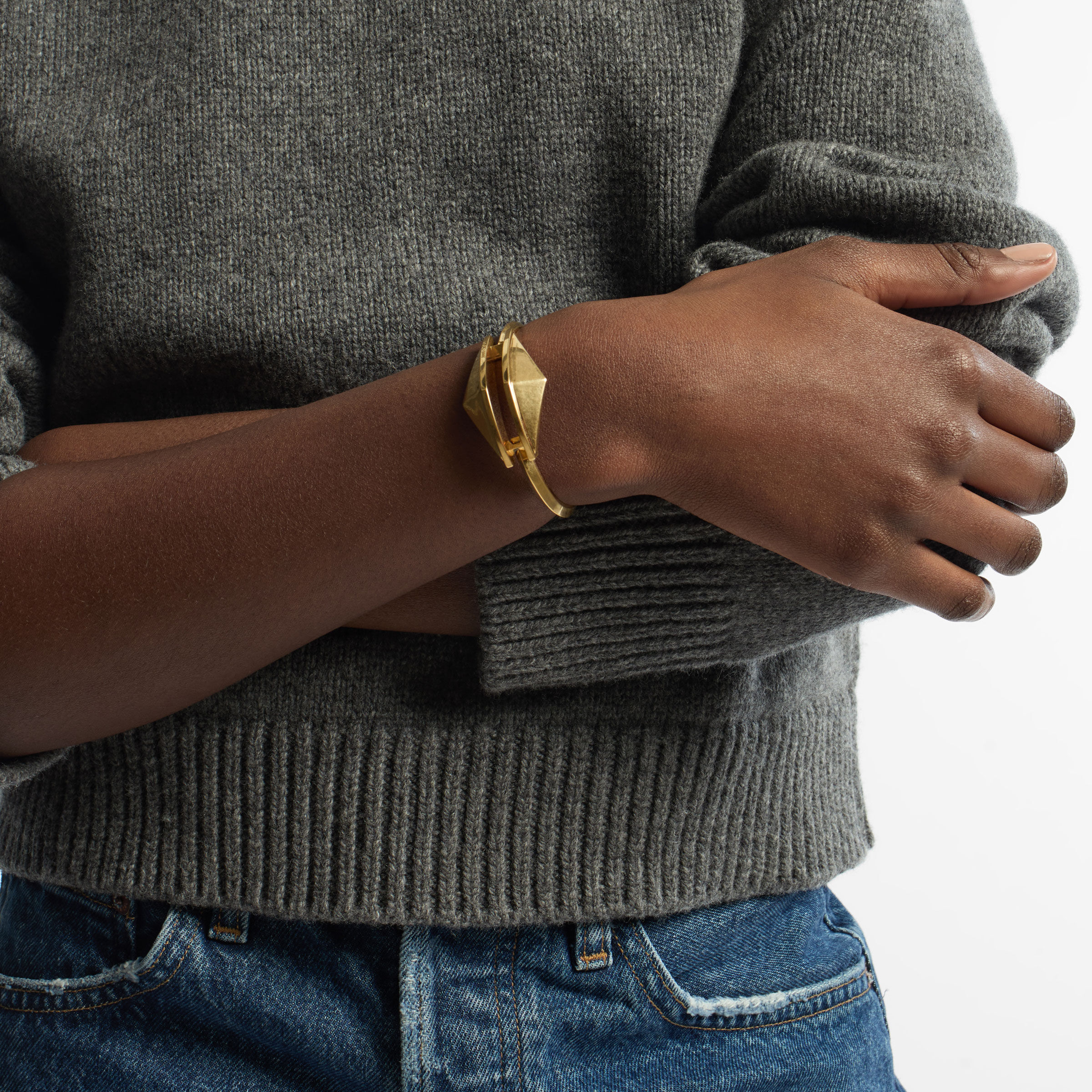 Diamond Link Cuff| Gold Finish Bracelet| JIMMY CHOO