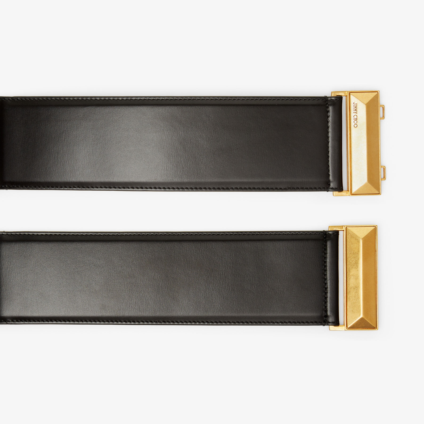 JIMMY CHOO ★ Diamond Buckle Belt ★ ブラック レザー ベルト JIMMY CHOO ☆ Diamond Buckle Belt ☆ ブラック レザー ベルト