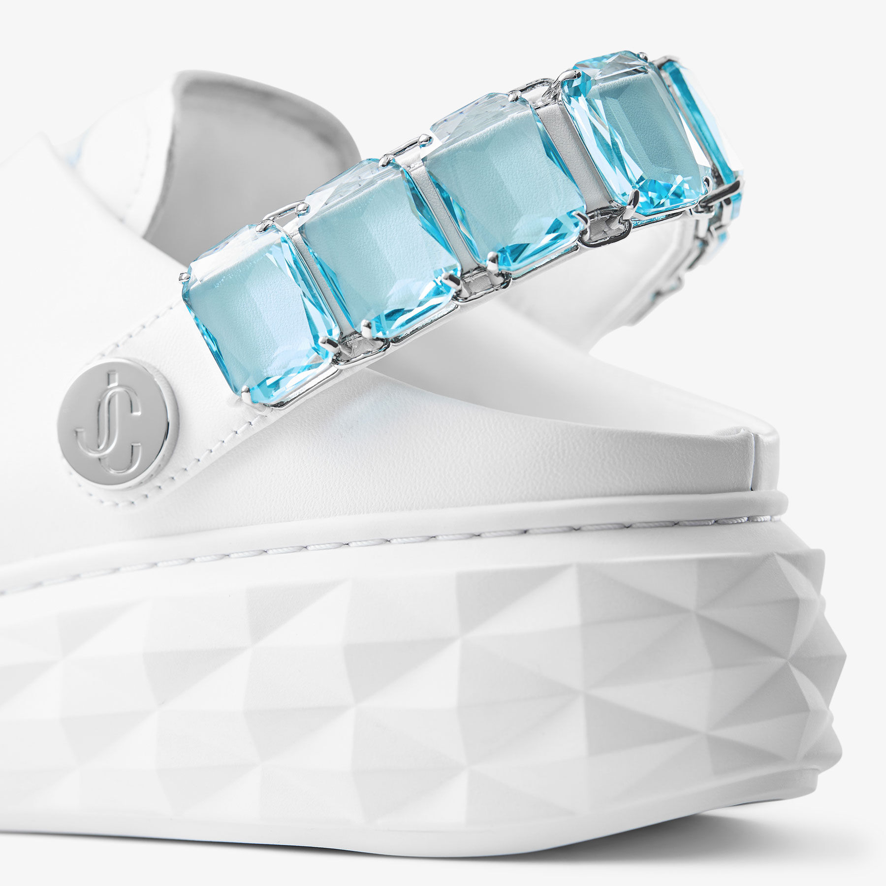 ★JIMMY CHOO★Diamond Sling★White nappa slipper スニーカー Diamond Sling | White Nappa Leather Slipper Trainers with