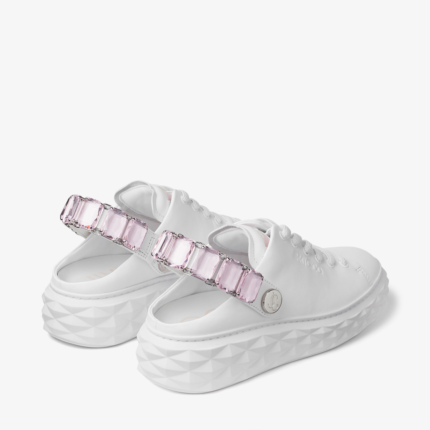 ★JIMMY CHOO★Diamond Sling★White nappa slipper スニーカー Diamond Sling | White Nappa Leather Slipper Trainers with