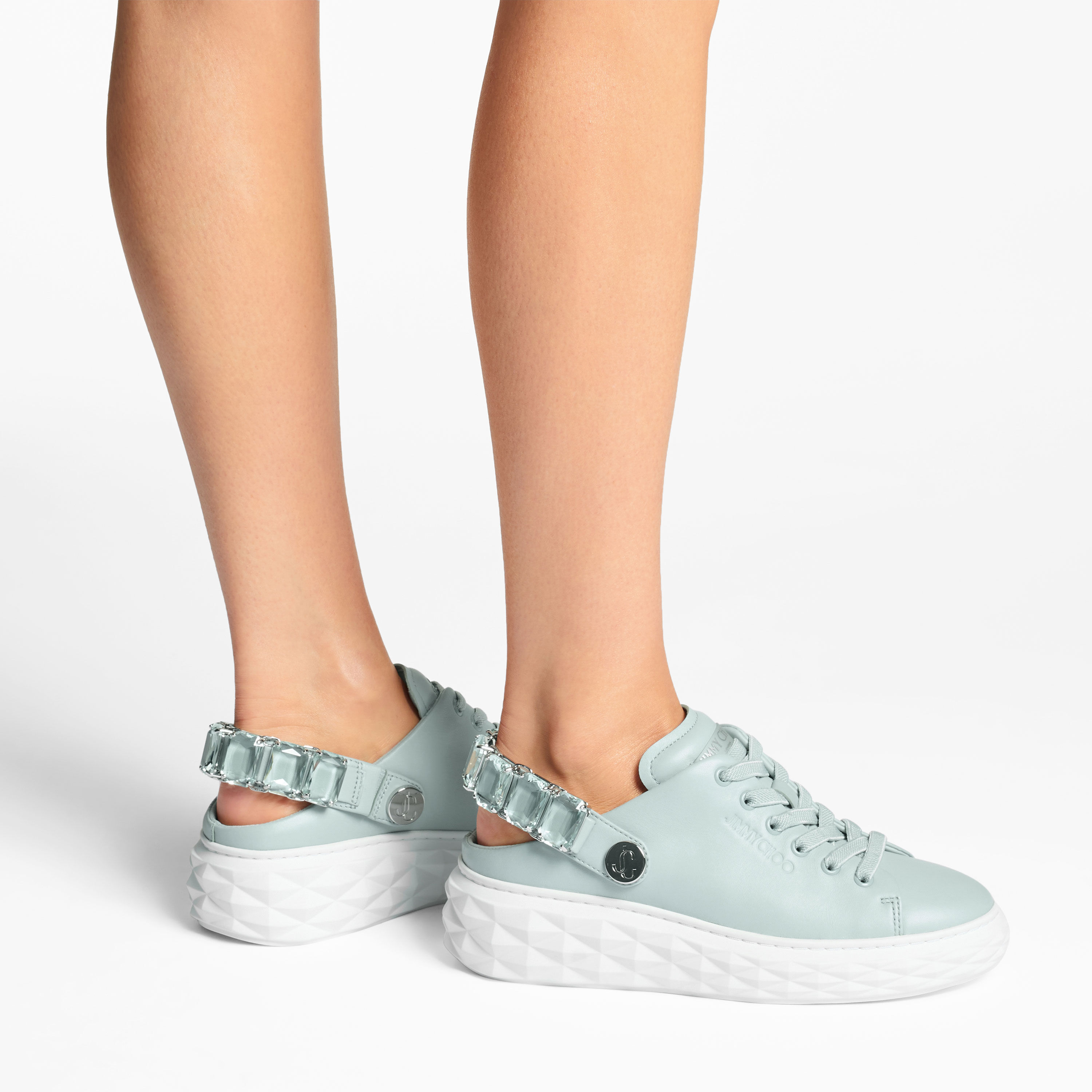Diamond Sling | Light Verde Nappa Leather Slipper Trainers