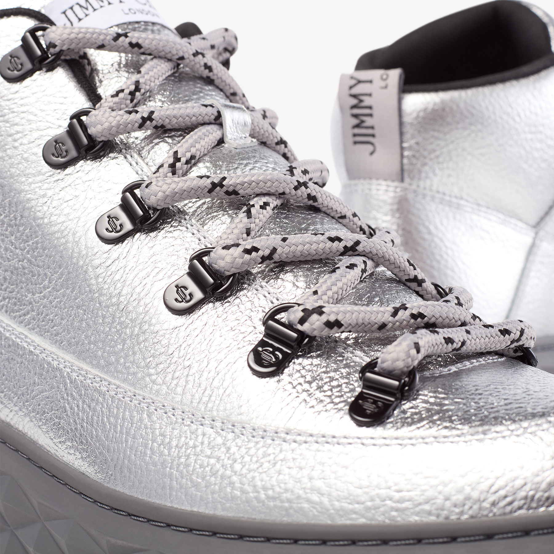 Diamond Maxi Hike M | Silver Metallic Grainy Box Calf Leather High