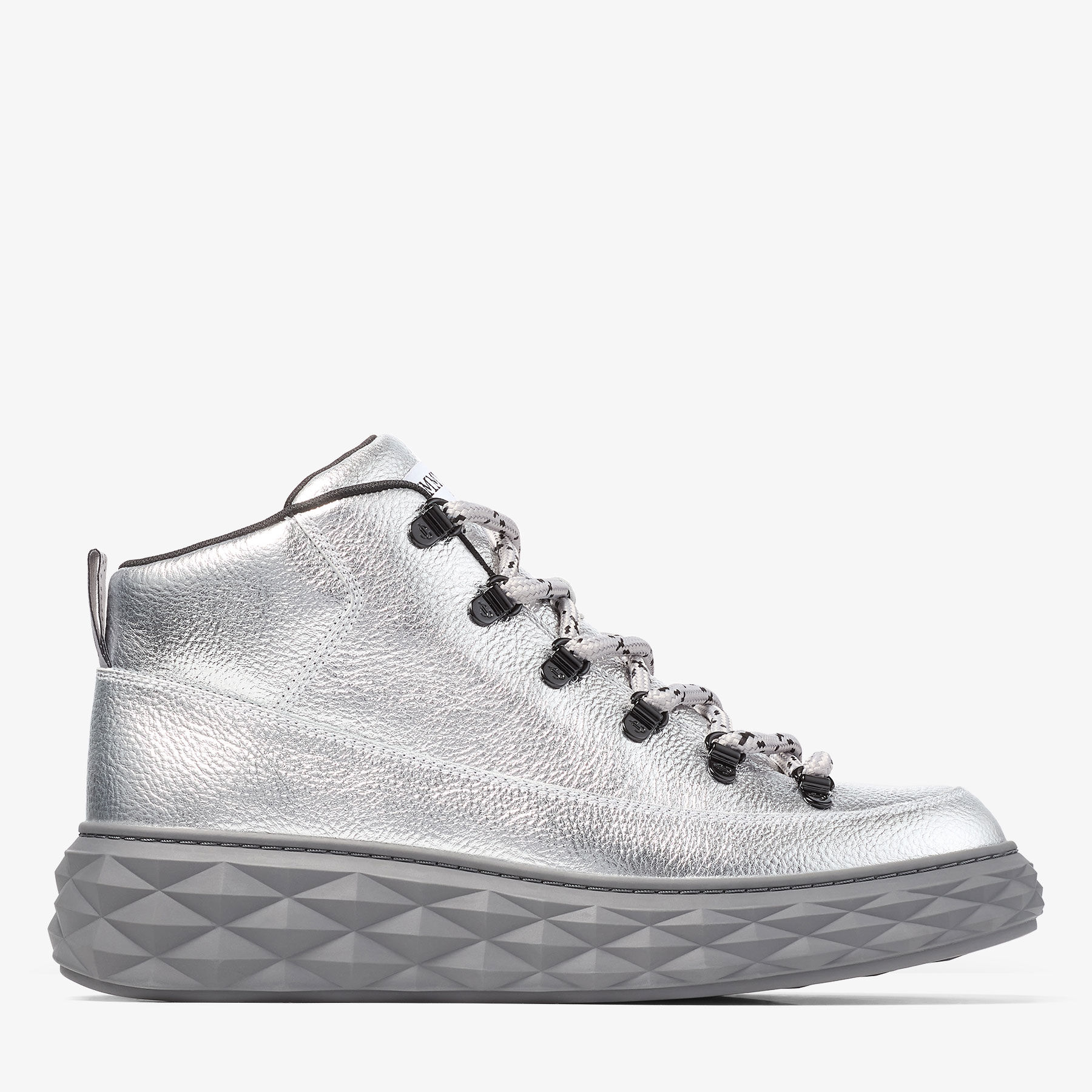 Diamond Maxi Hike M | Silver Metallic Grainy Box Calf Leather High