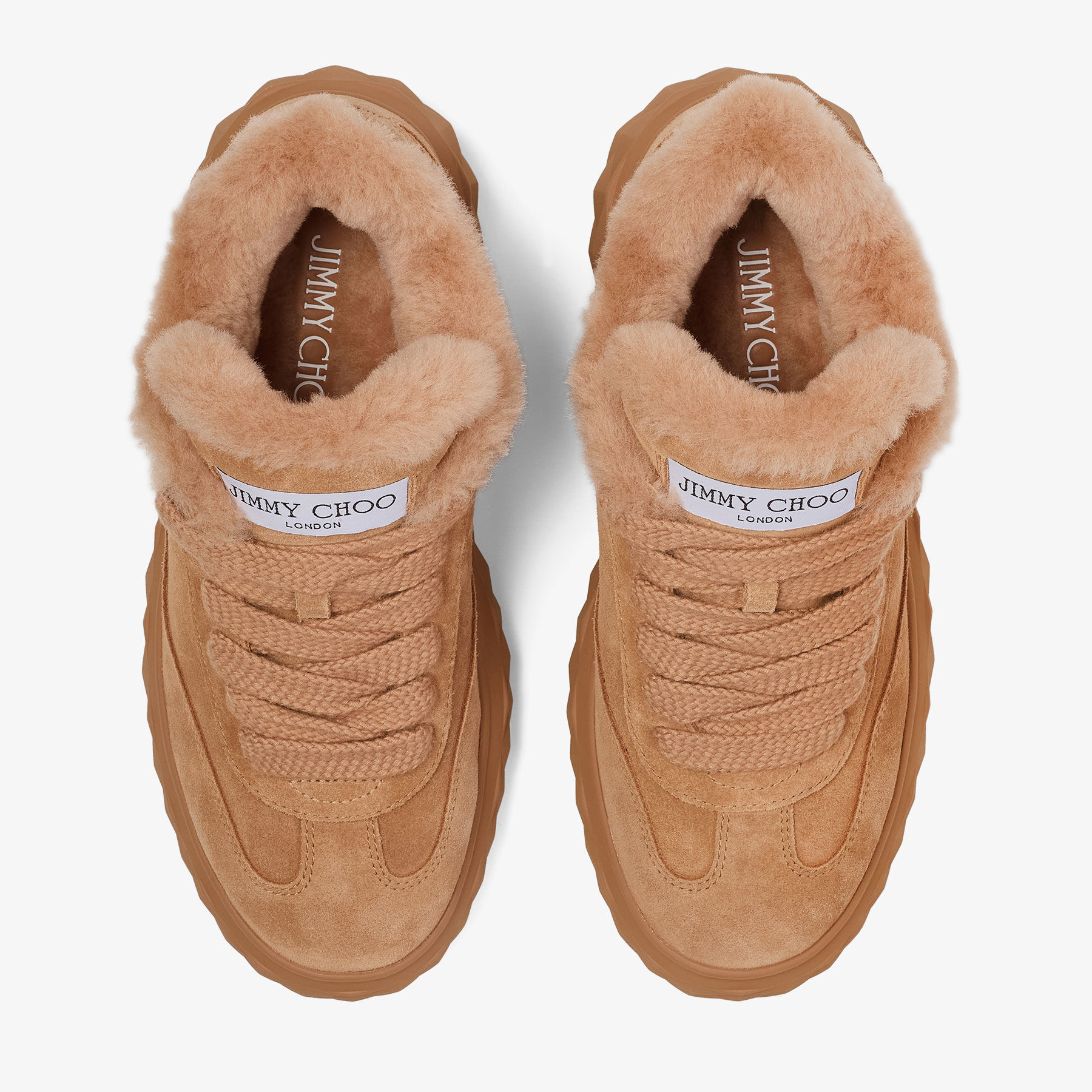 Diamond Maxi Retro F | Toffee Velvet Suede Low Top Trainers