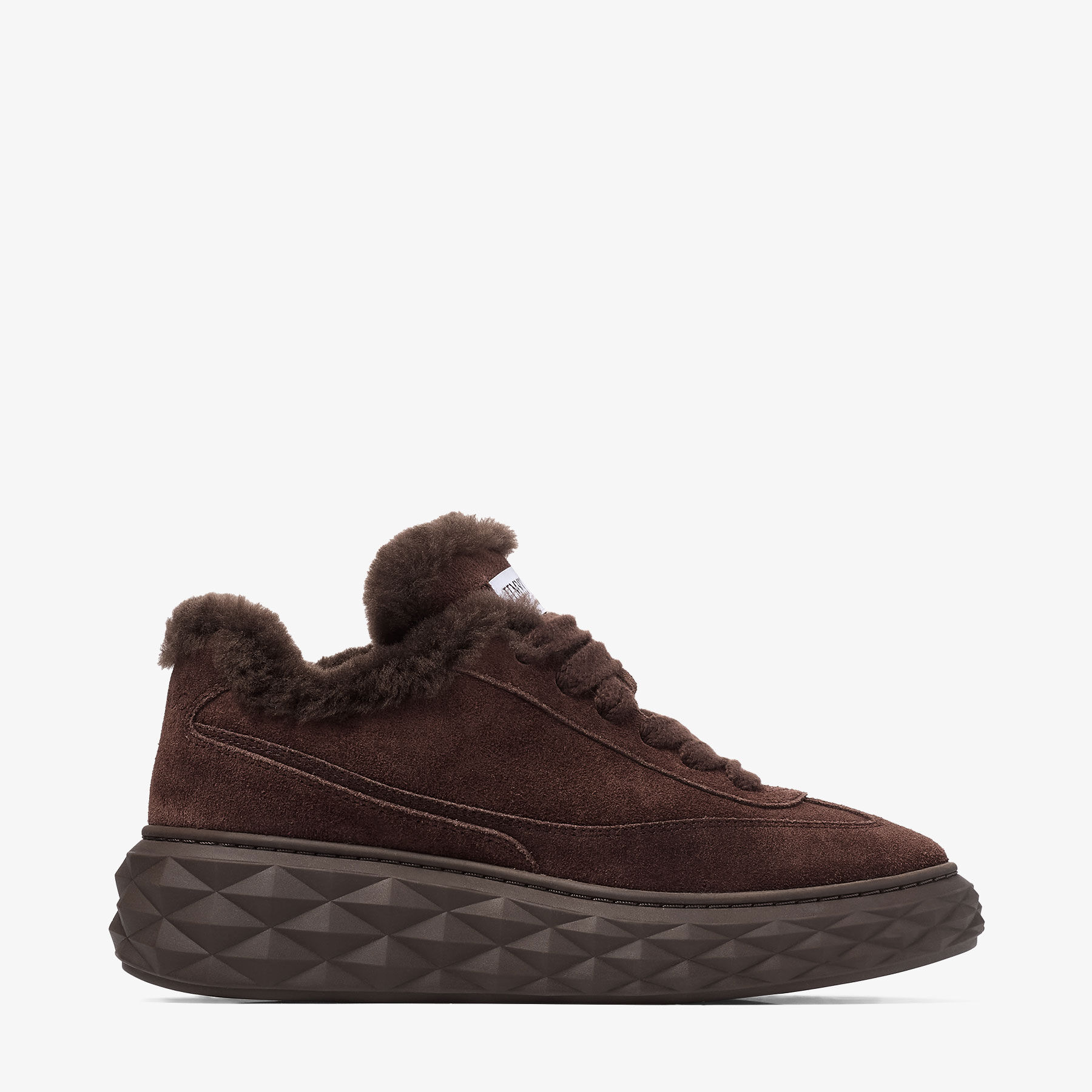 Diamond Maxi Retro F | Chocolate Velvet Suede Low Top Trainers