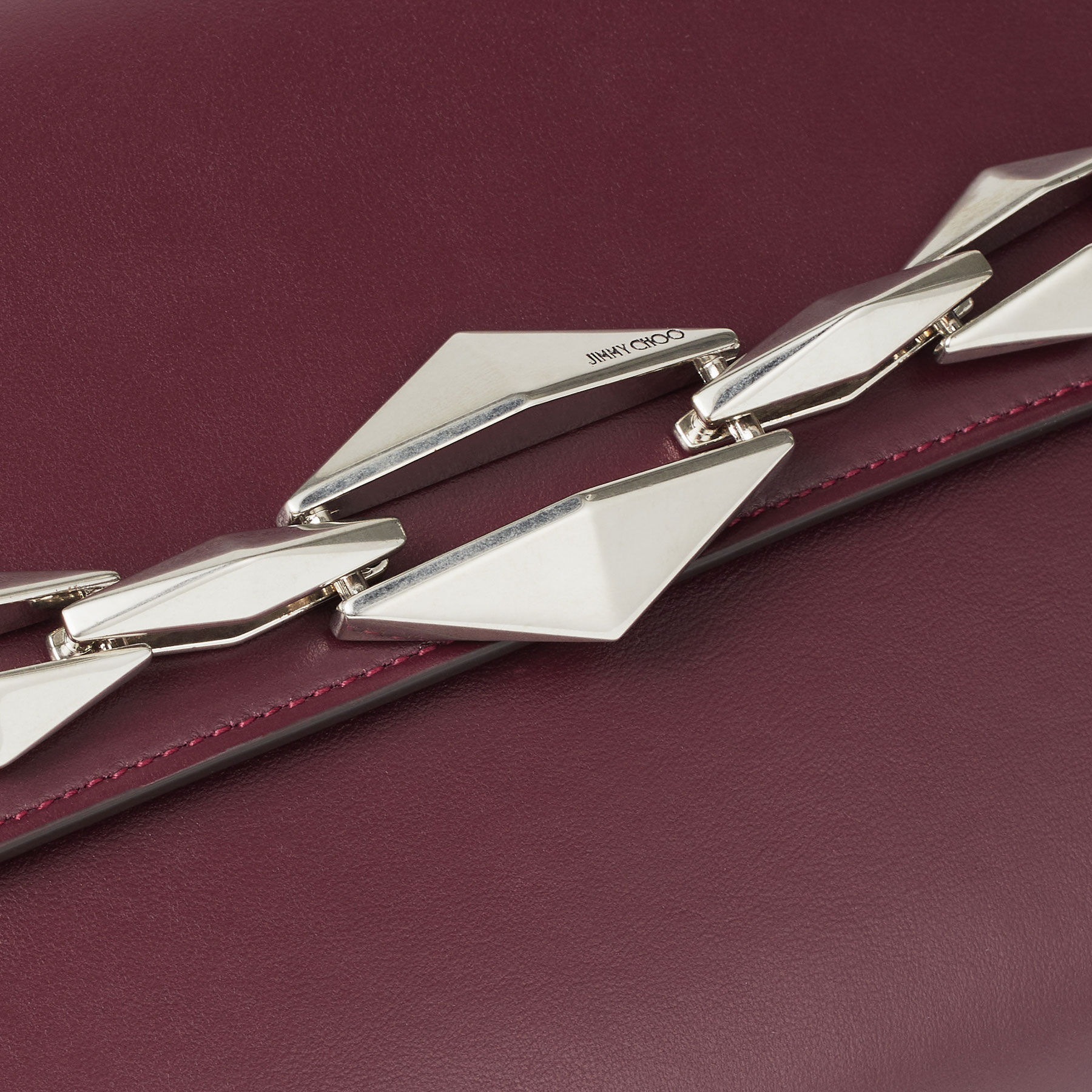 Diamond Shoulder | Garnet Calf Leather Bag | JIMMY CHOO
