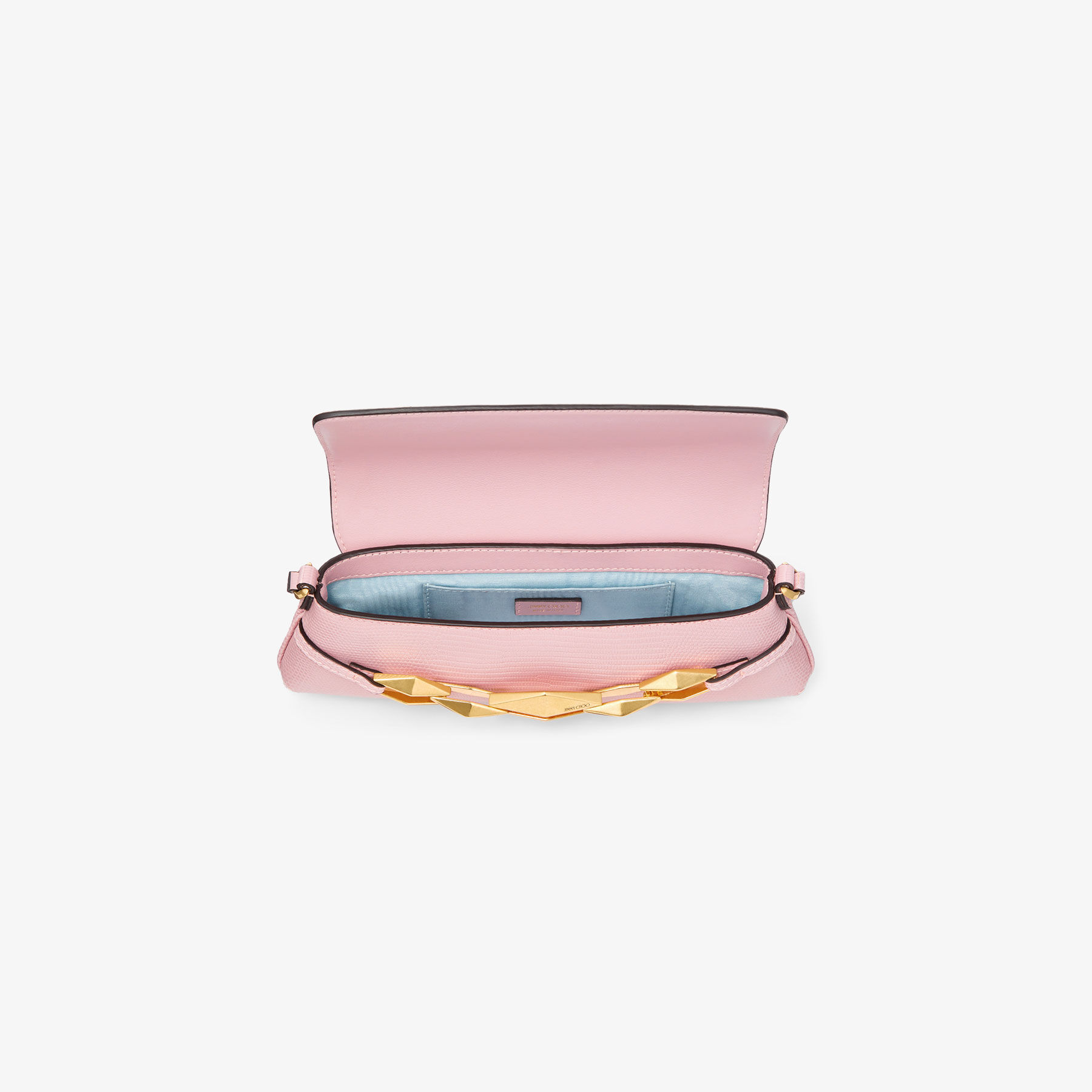 Diamond Shoulder | Rose Lizard Print Mini Bag | JIMMY CHOO