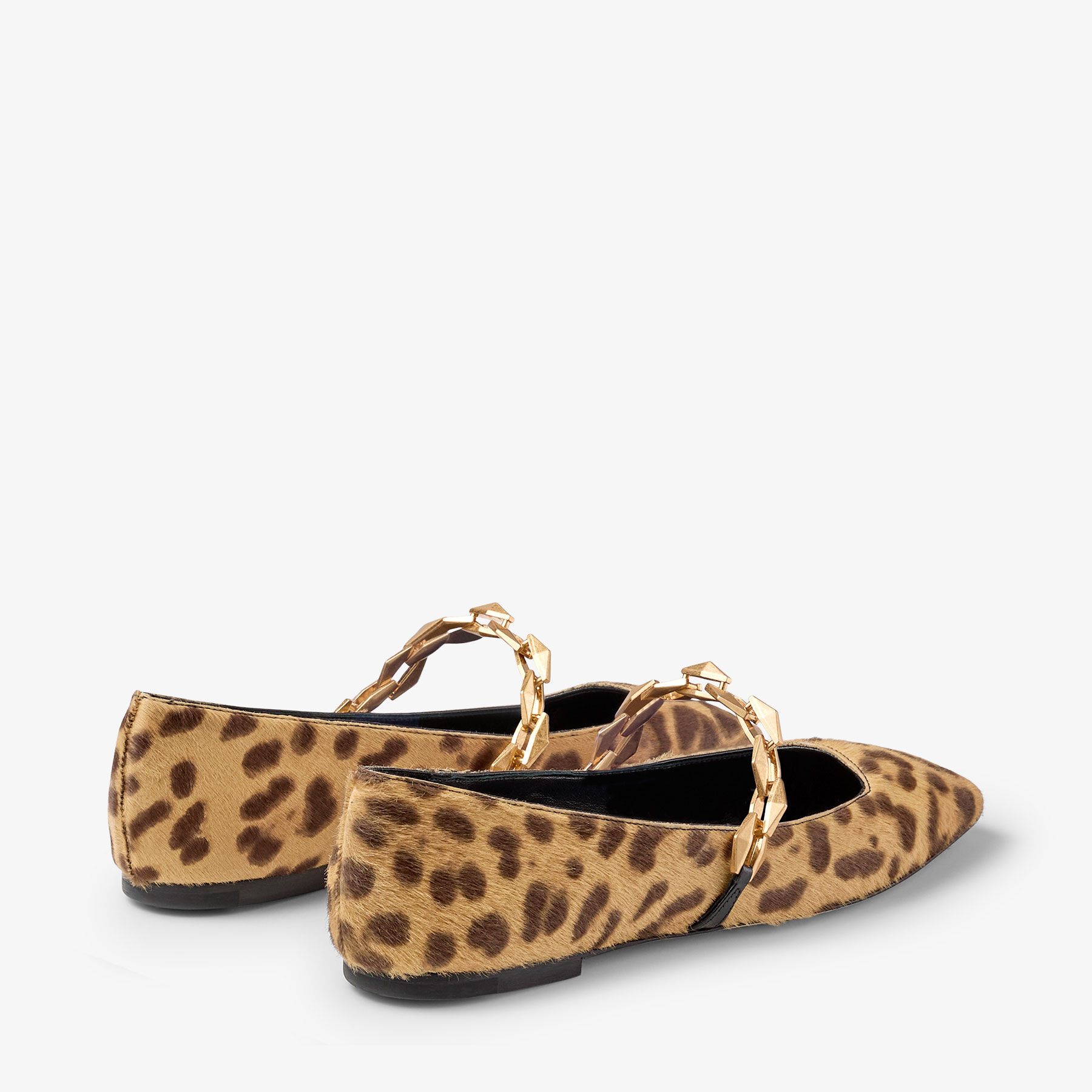 Diamond Tilda Flats Natural Leopard Print Pony Flats JIMMY CHOO