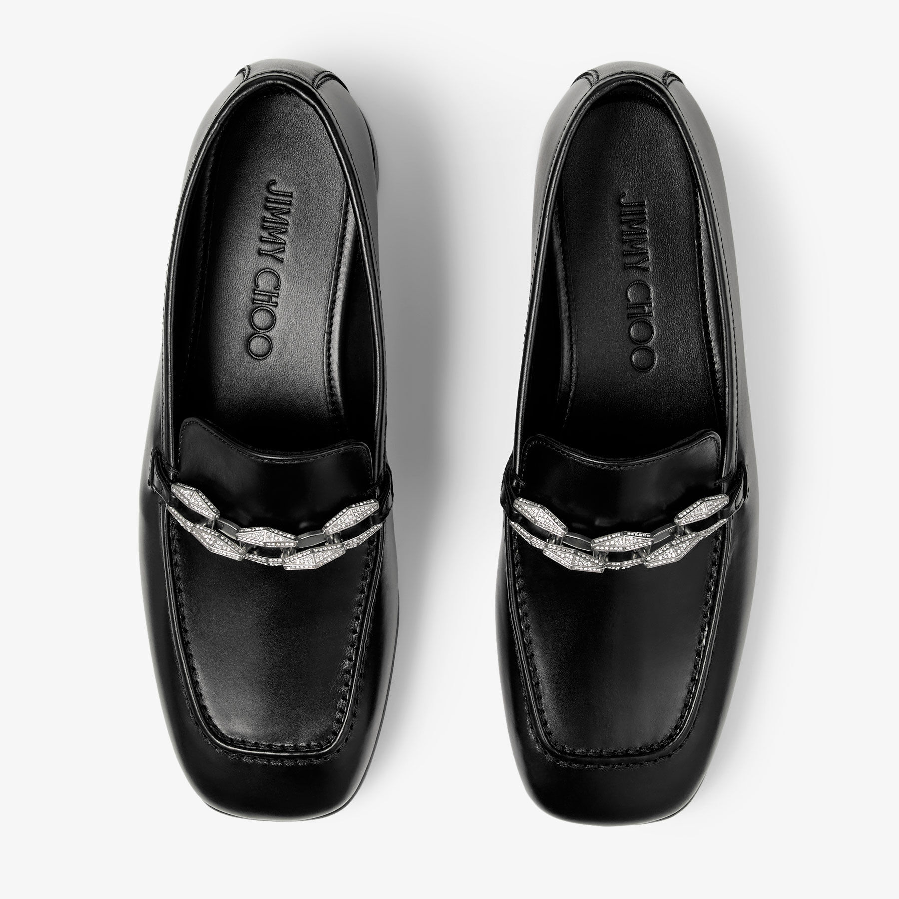 Jimmy Choo Diamond Tilda Embellished Leather Loafer | OLIVELA