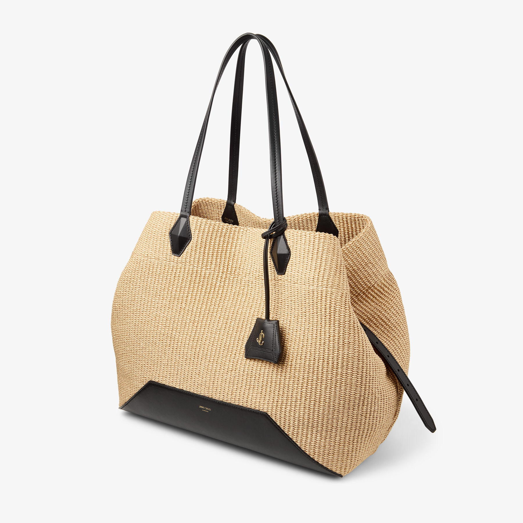 JIMMY CHOO Diamond Tote L ラフィア トートバッグ Diamond Tote L | Natutal Raffia Tote Bag | JIMMY CHOO